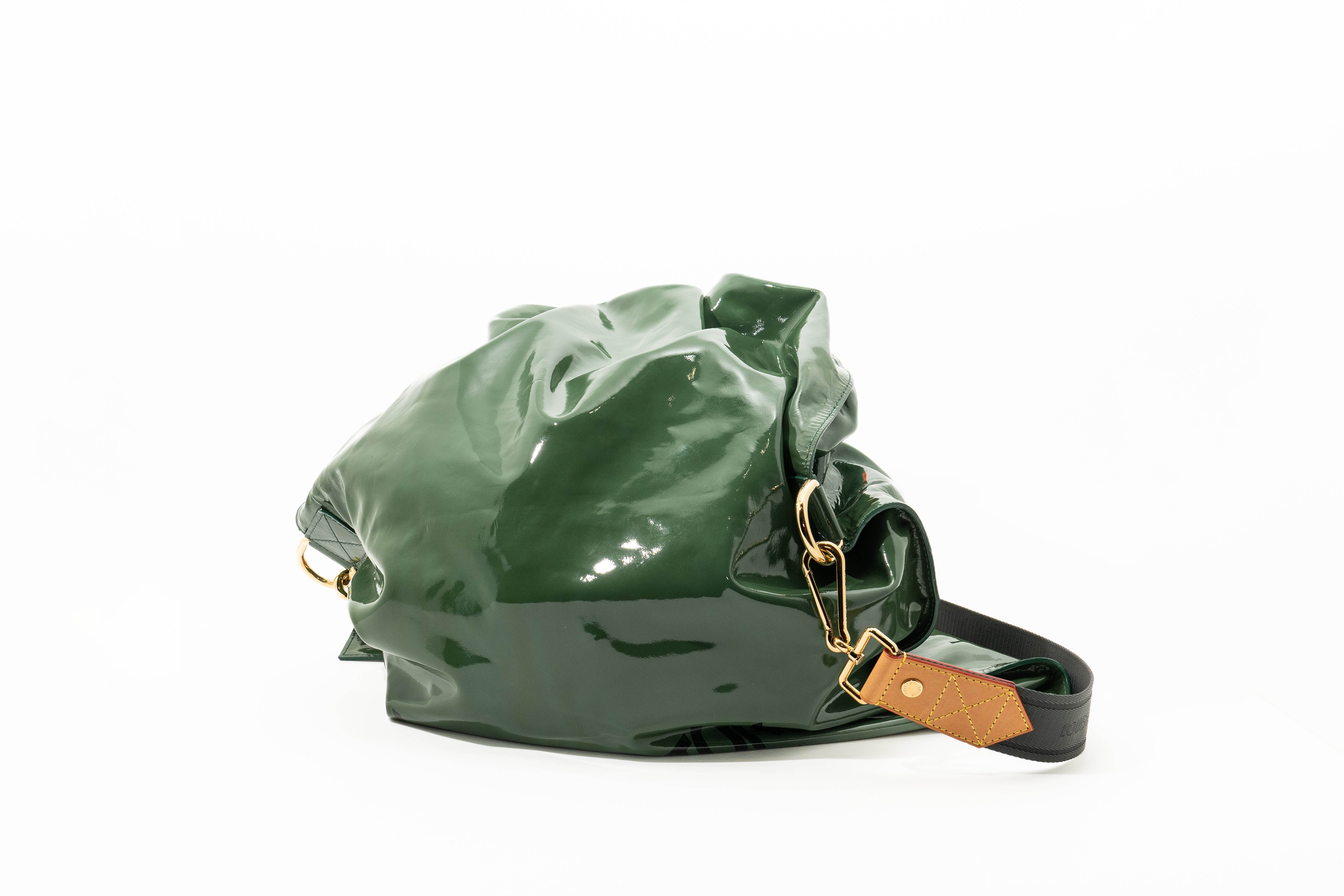Louis Vuitton Patent Raindrop Besace in Green