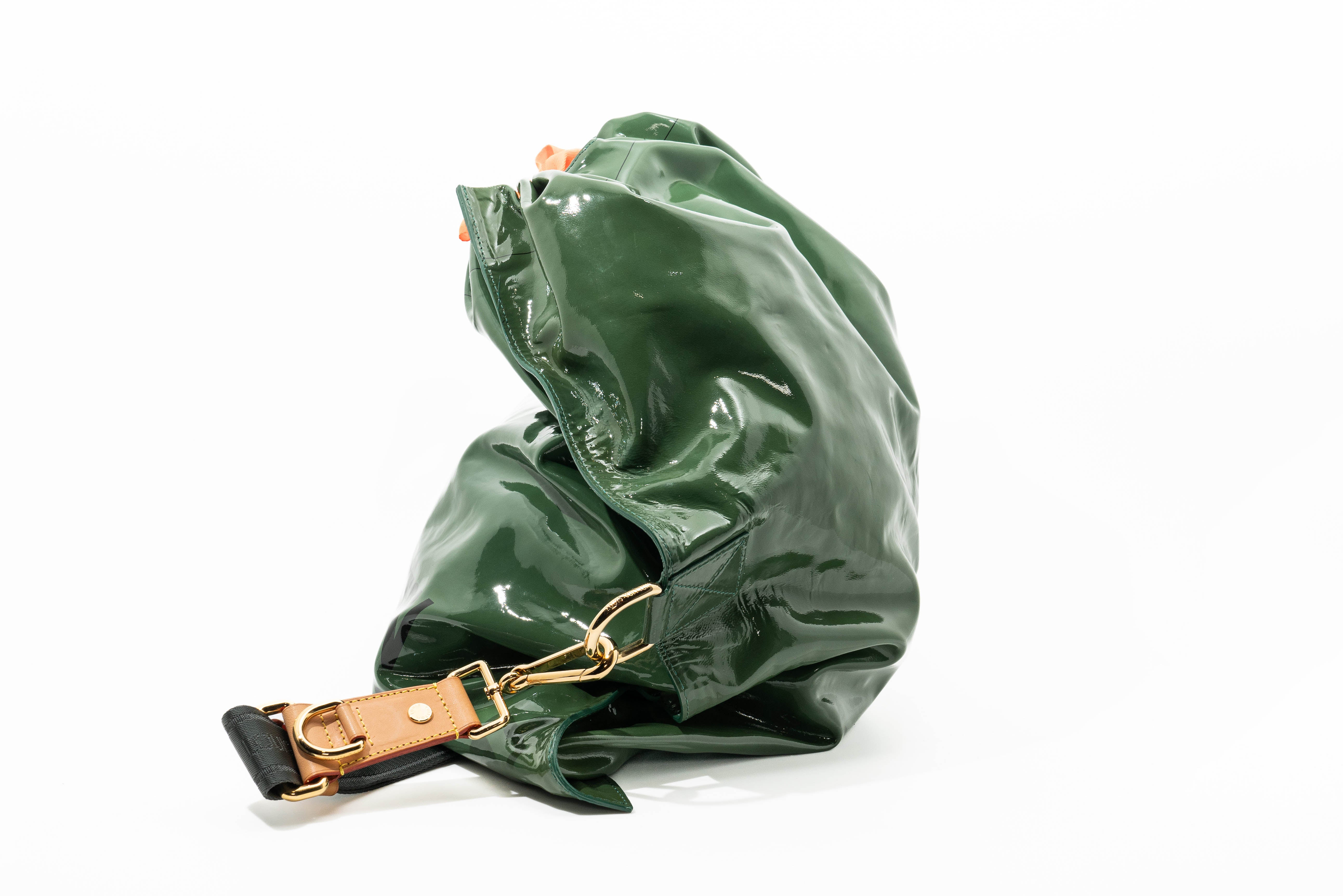 Louis Vuitton Patent Raindrop Besace in Green