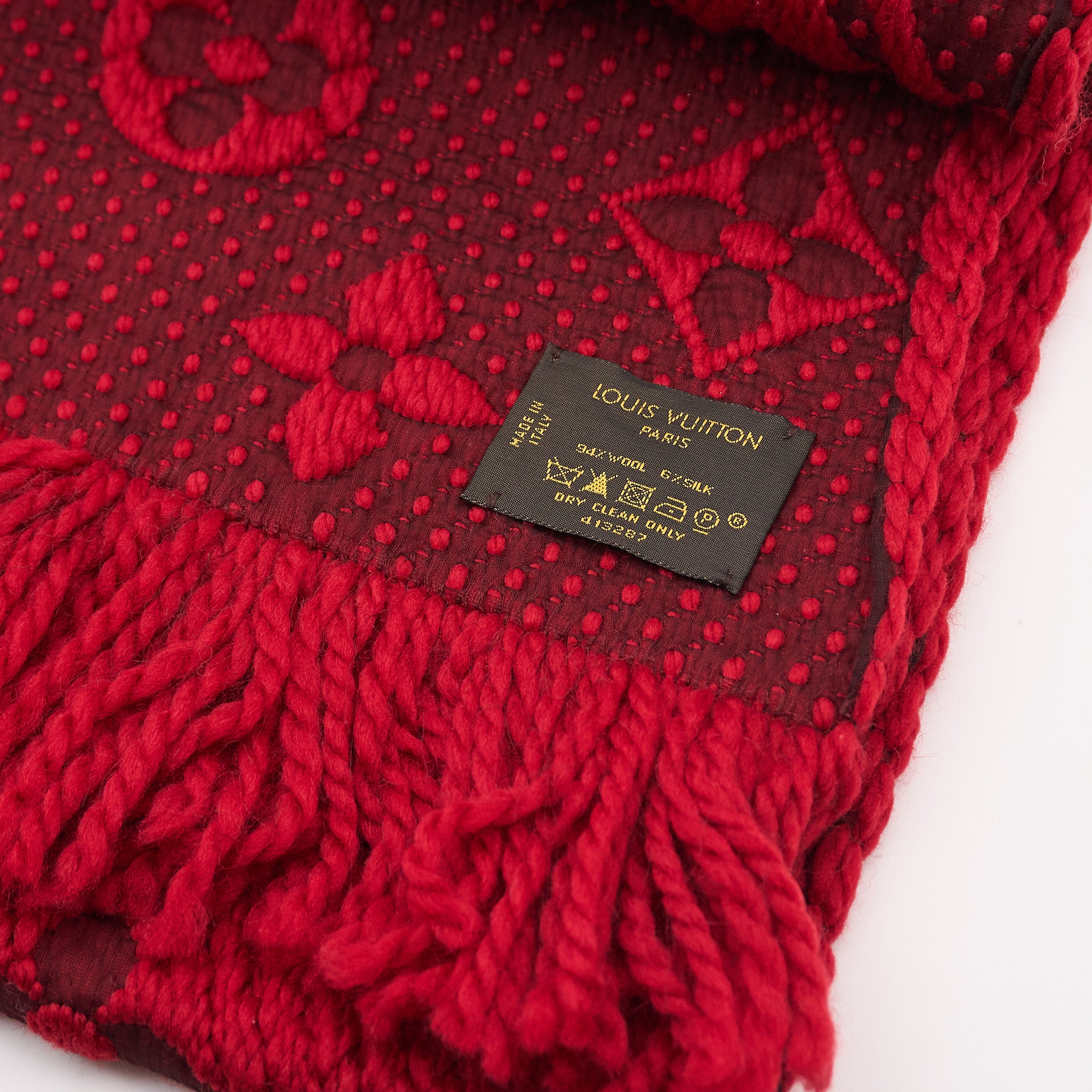 Louis Vuitton Red Wool Scarf