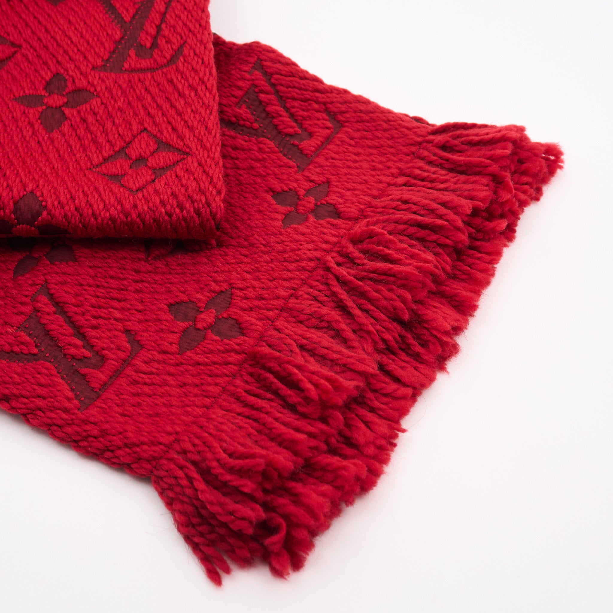 Louis Vuitton Red Wool Scarf