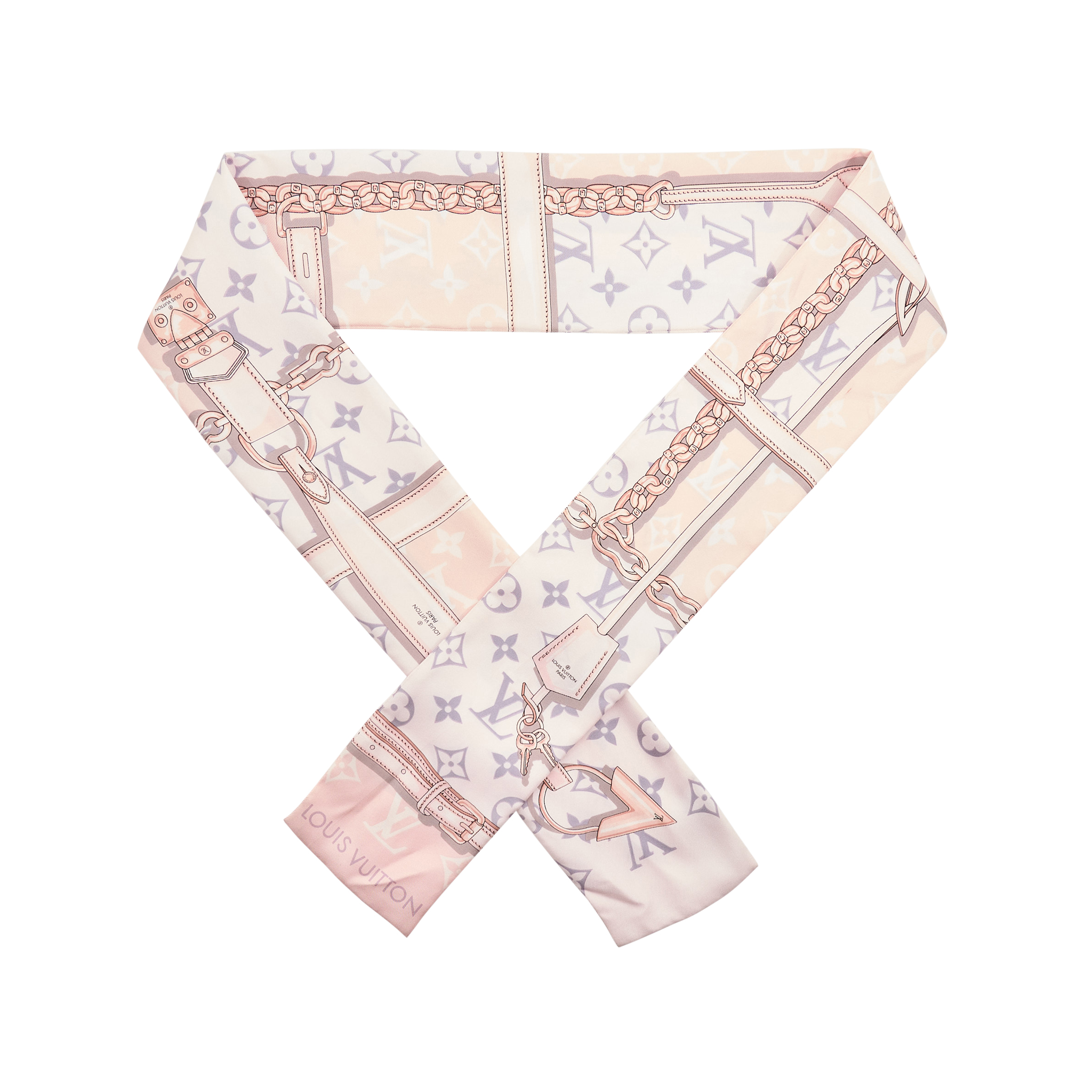 Louis Vuitton Pink Silk Twilly