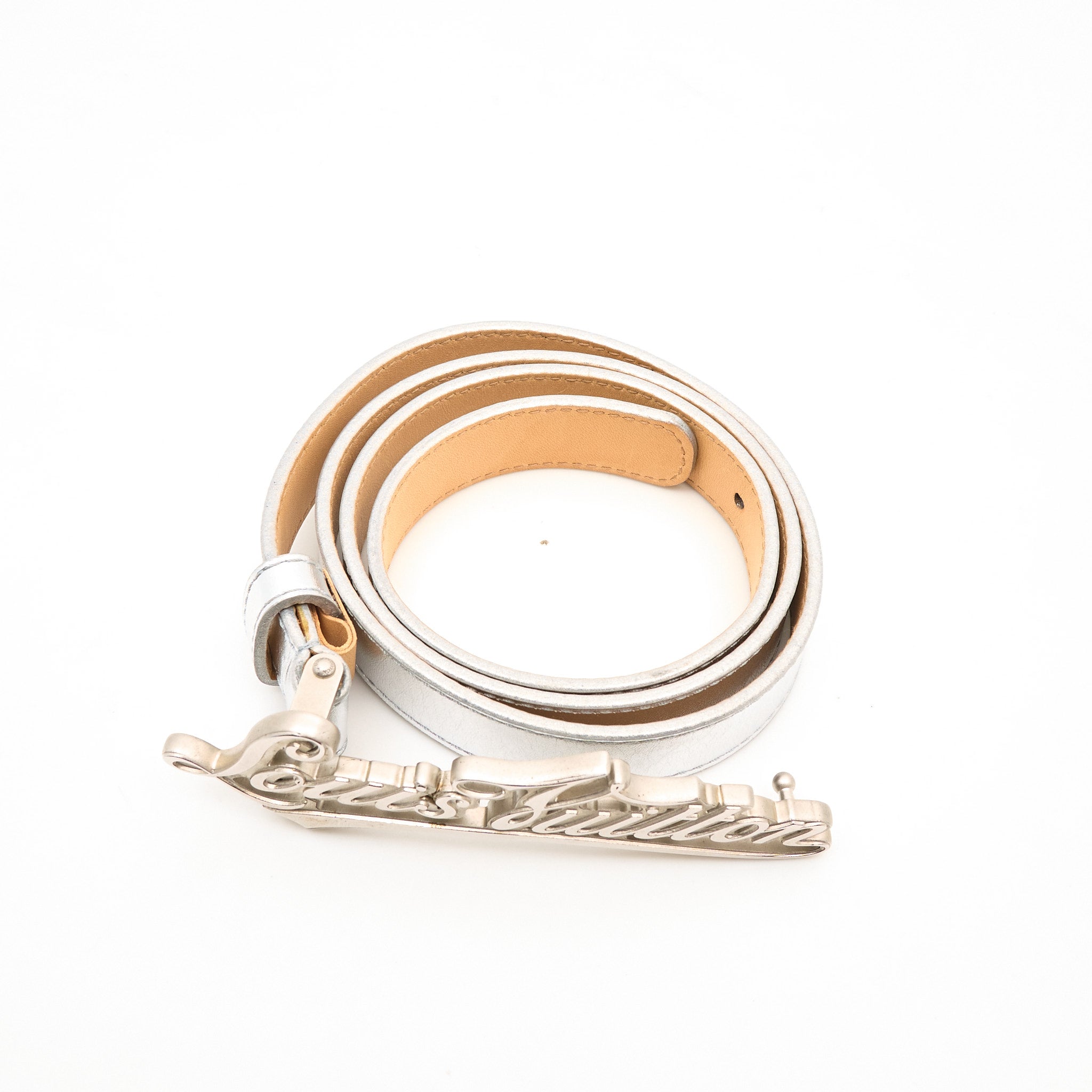 Louis Vuitton Silver Leather Belt