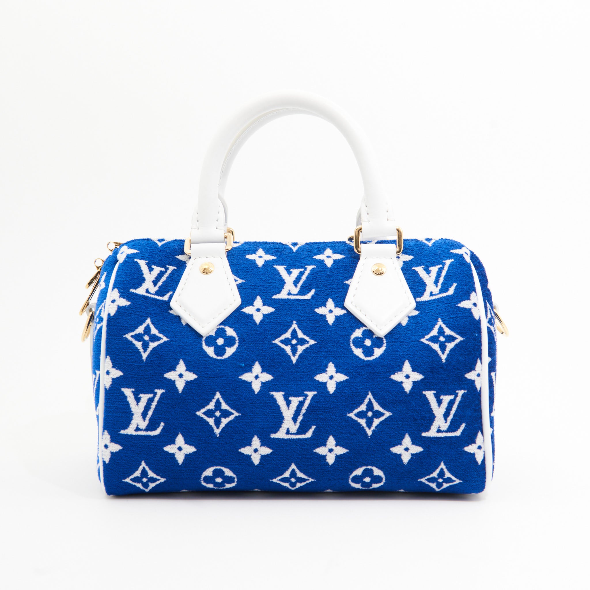 Louis Vuitton Velvet Speedy 20 in Blue Monogram