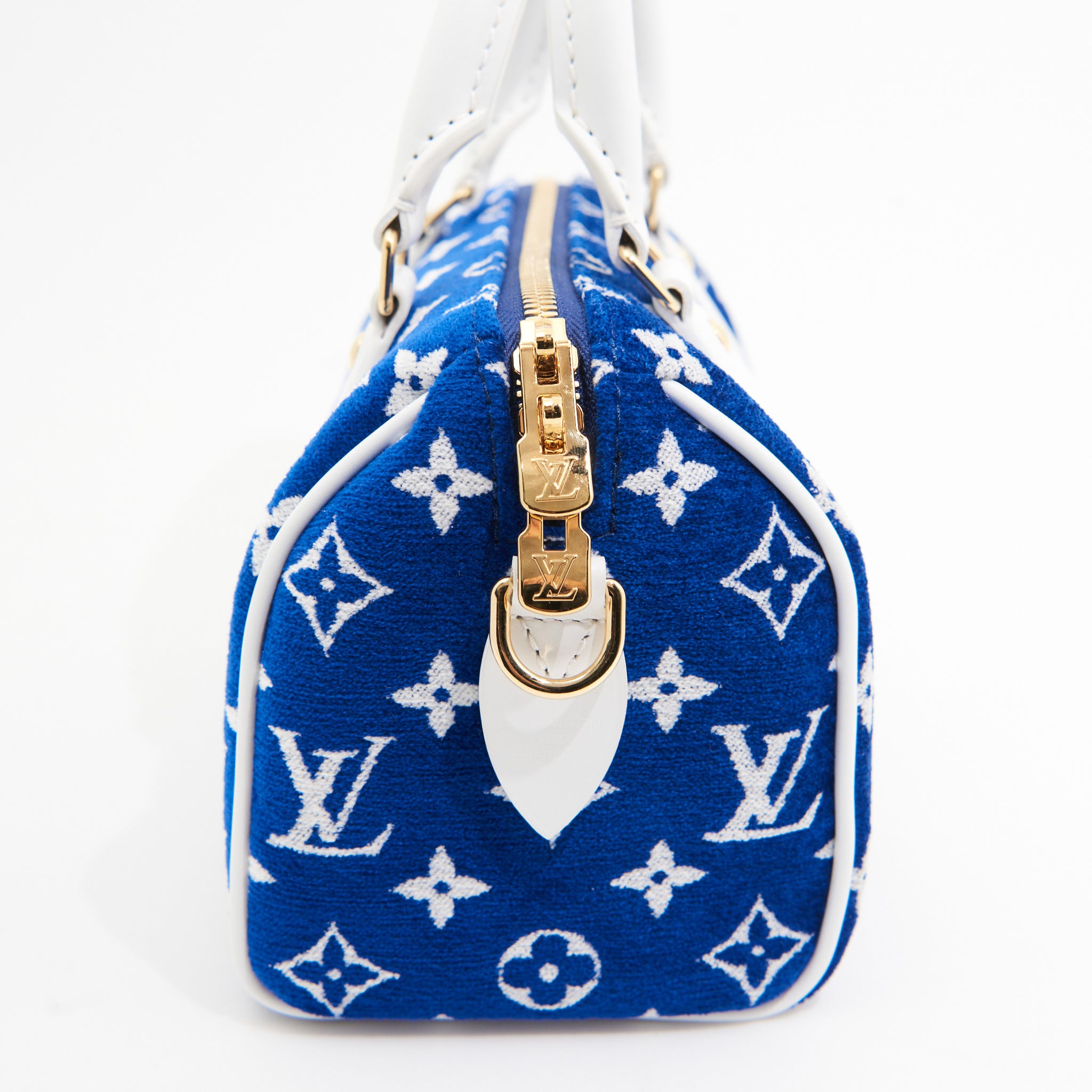 Louis Vuitton Velvet Speedy 20 in Blue Monogram