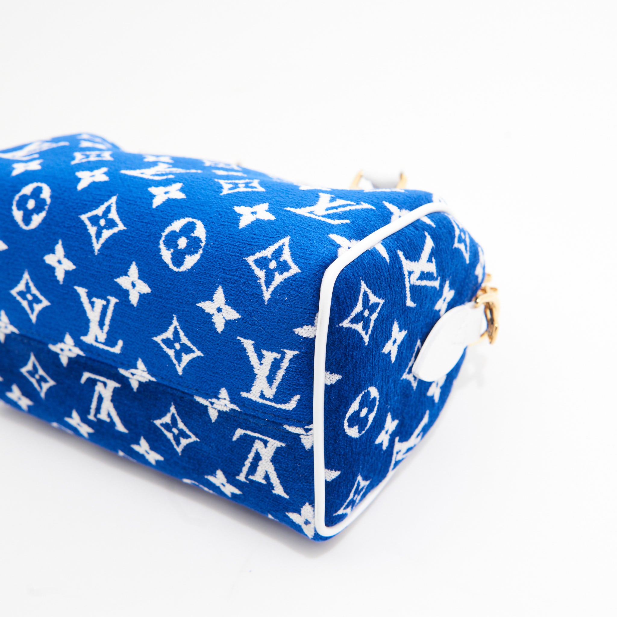 Louis Vuitton Velvet Speedy 20 in Blue Monogram