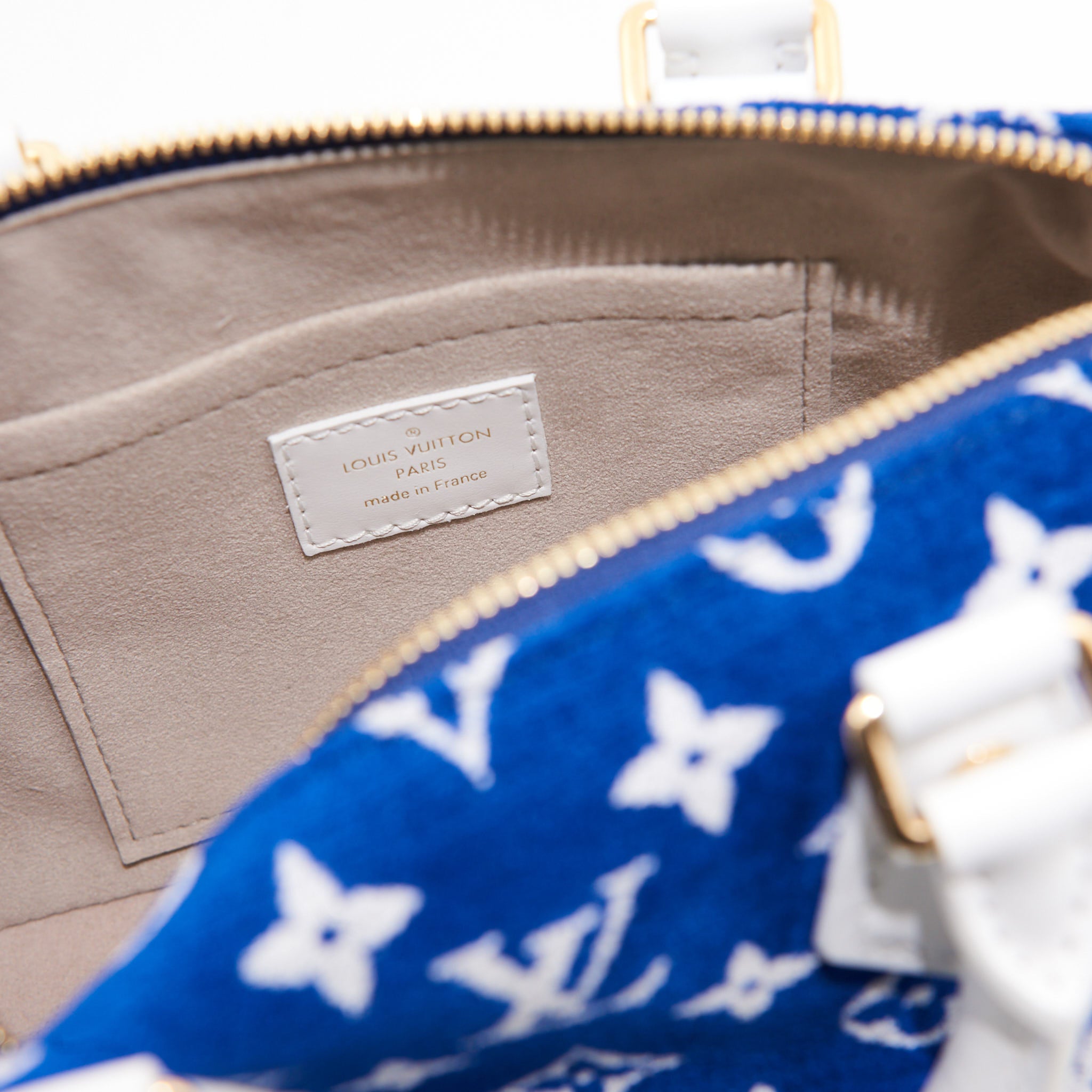 Louis Vuitton Velvet Speedy 20 in Blue Monogram