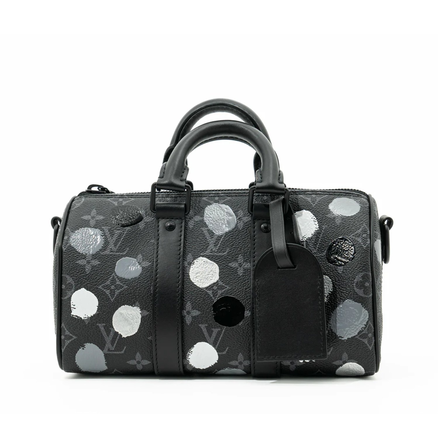 Louis Vuitton X YK Monogram Eclipse Keepall Bandouliere 25 in Black Silver