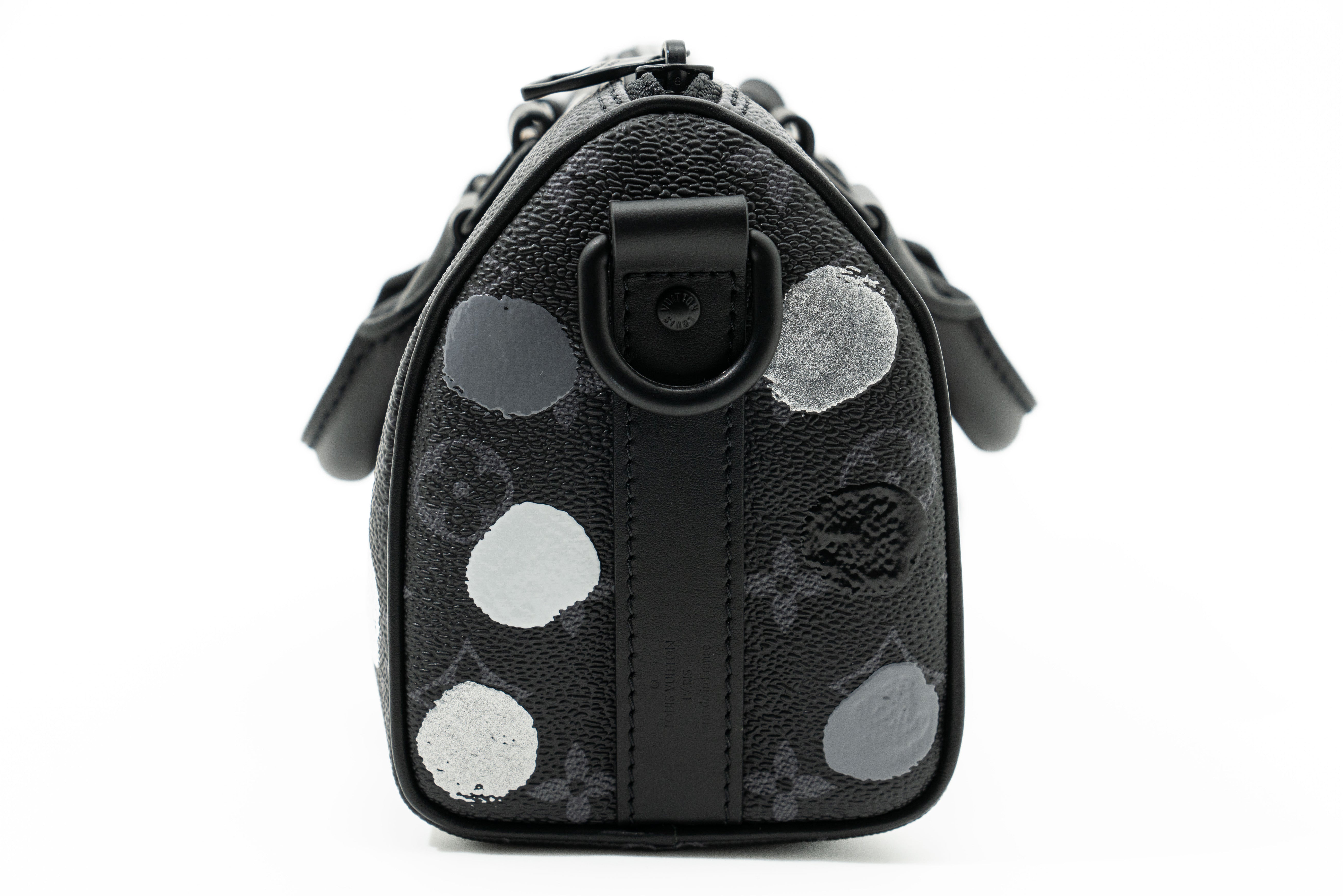 Louis Vuitton X YK Monogram Eclipse Keepall Bandouliere 25 in Black Silver