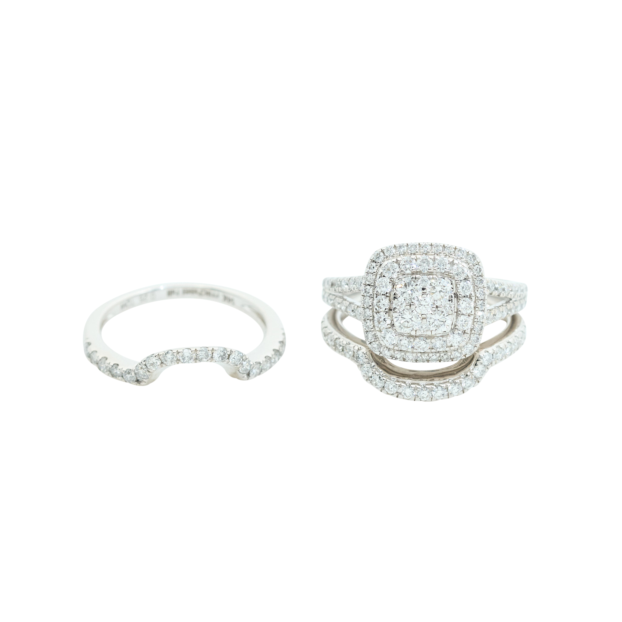 Michael Hill 14ct White Gold Rings 3 piece Set