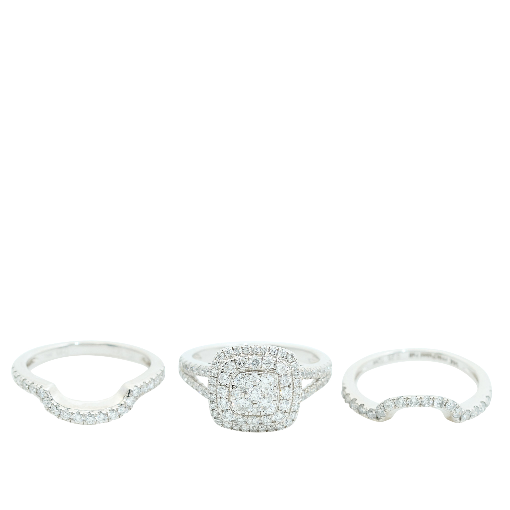 Michael Hill 14ct White Gold Rings 3 piece Set