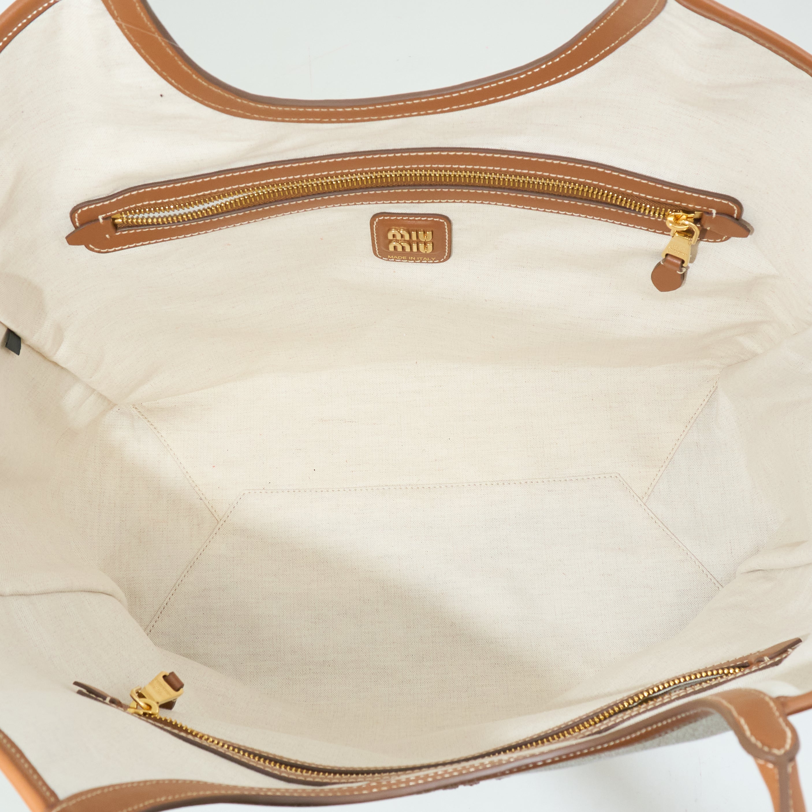 Miu Miu Ivy Canvas Tote Bag