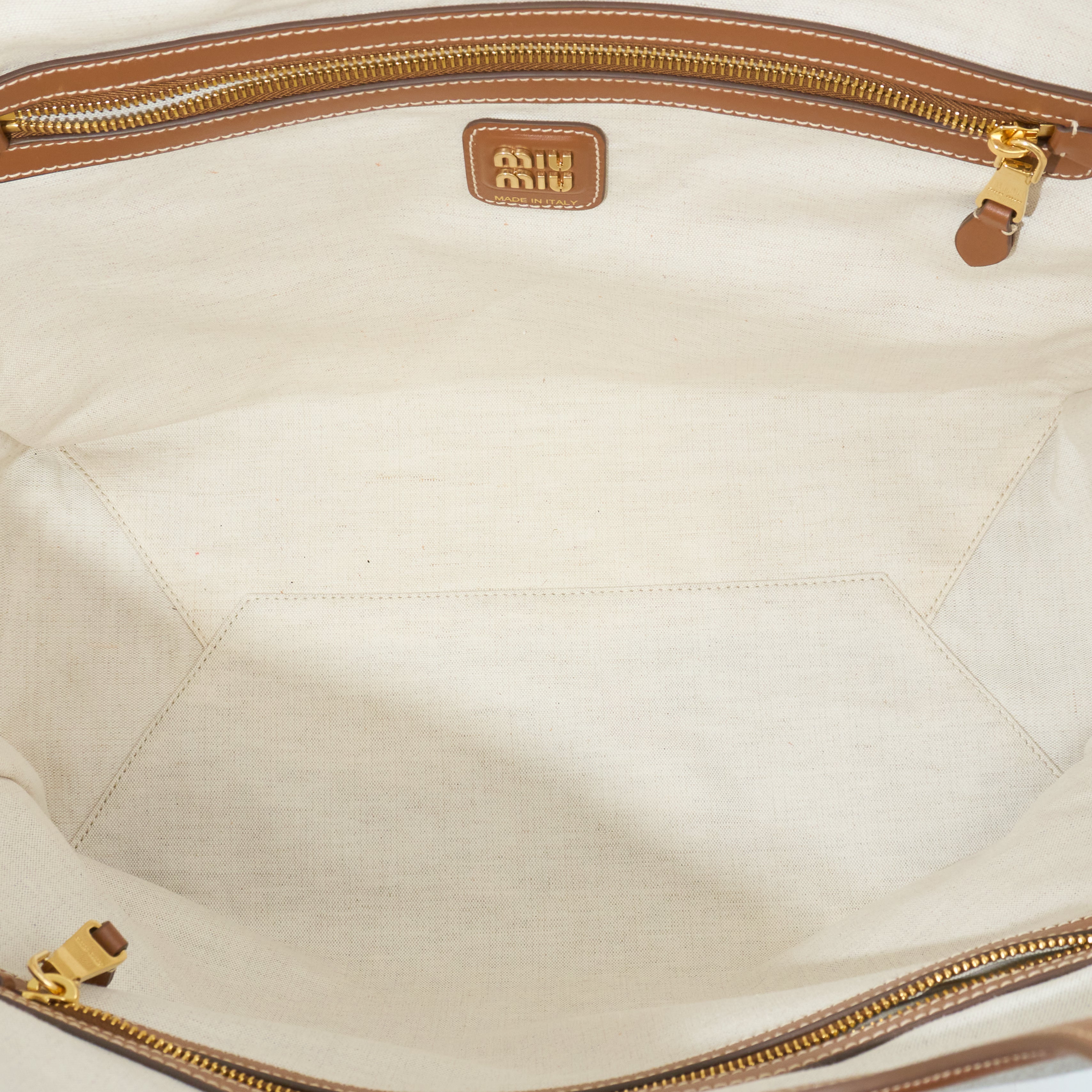 Miu Miu Ivy Canvas Tote Bag