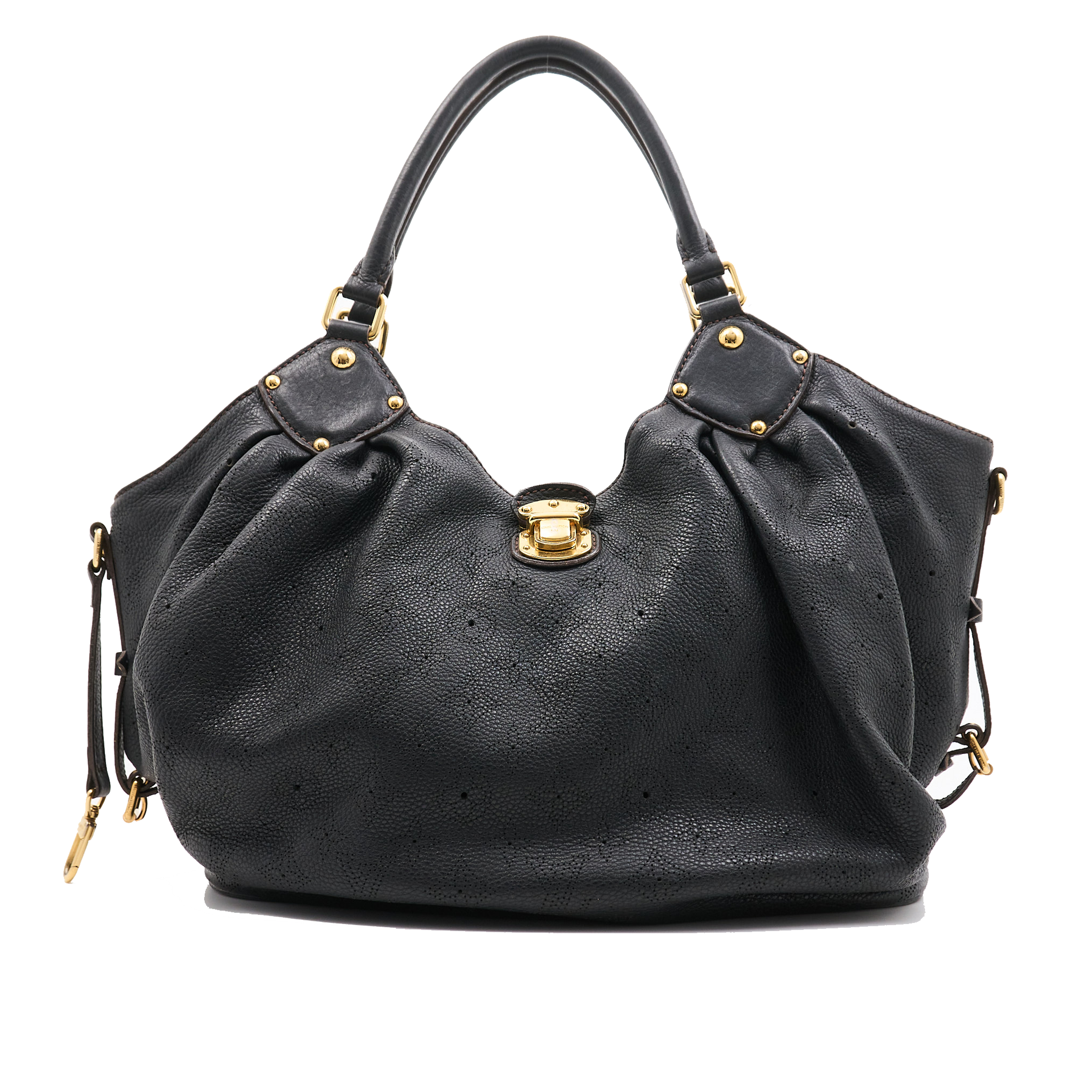 Louis Vuitton Black Mahina Hobo shoulder Bag
