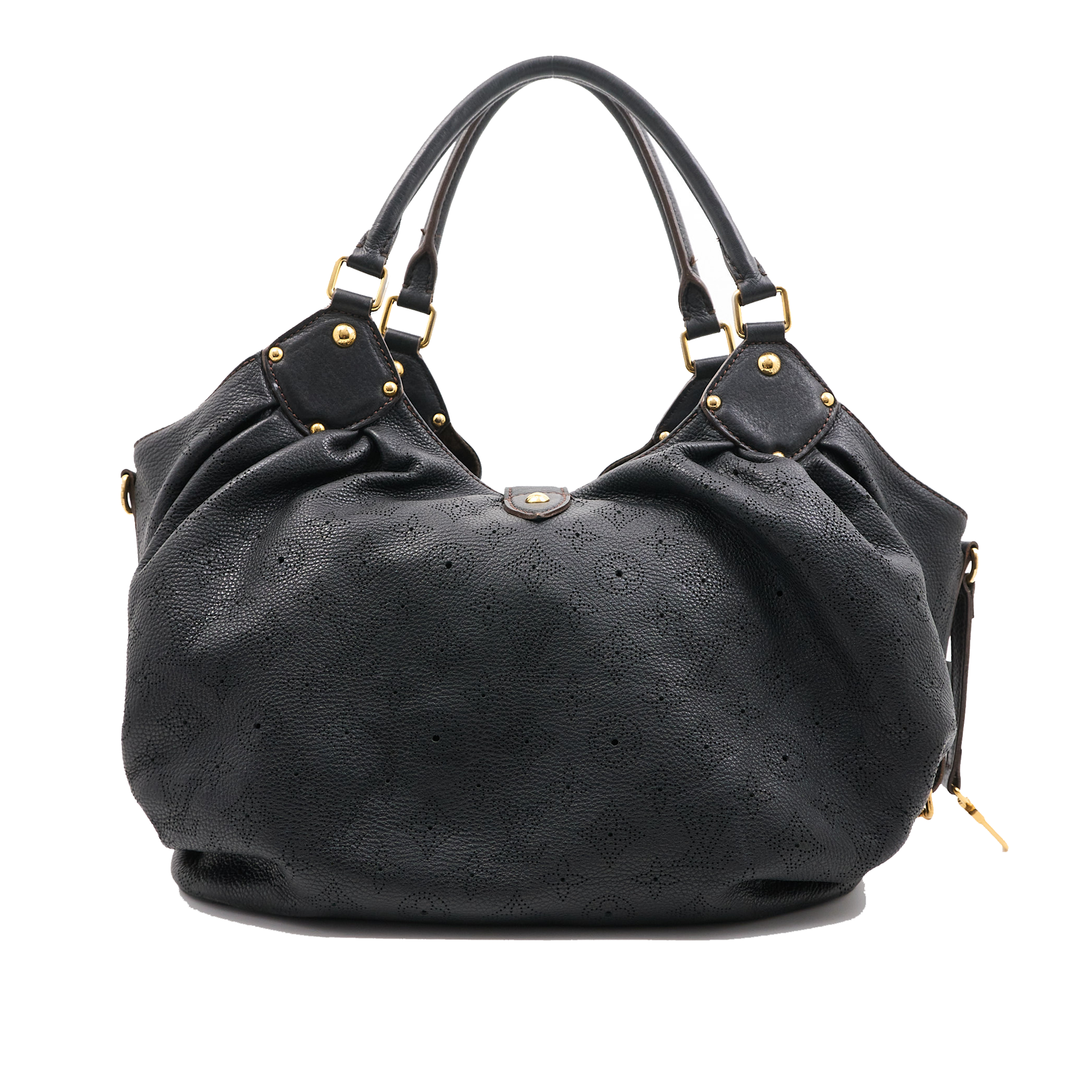Louis Vuitton Black Mahina Hobo shoulder Bag
