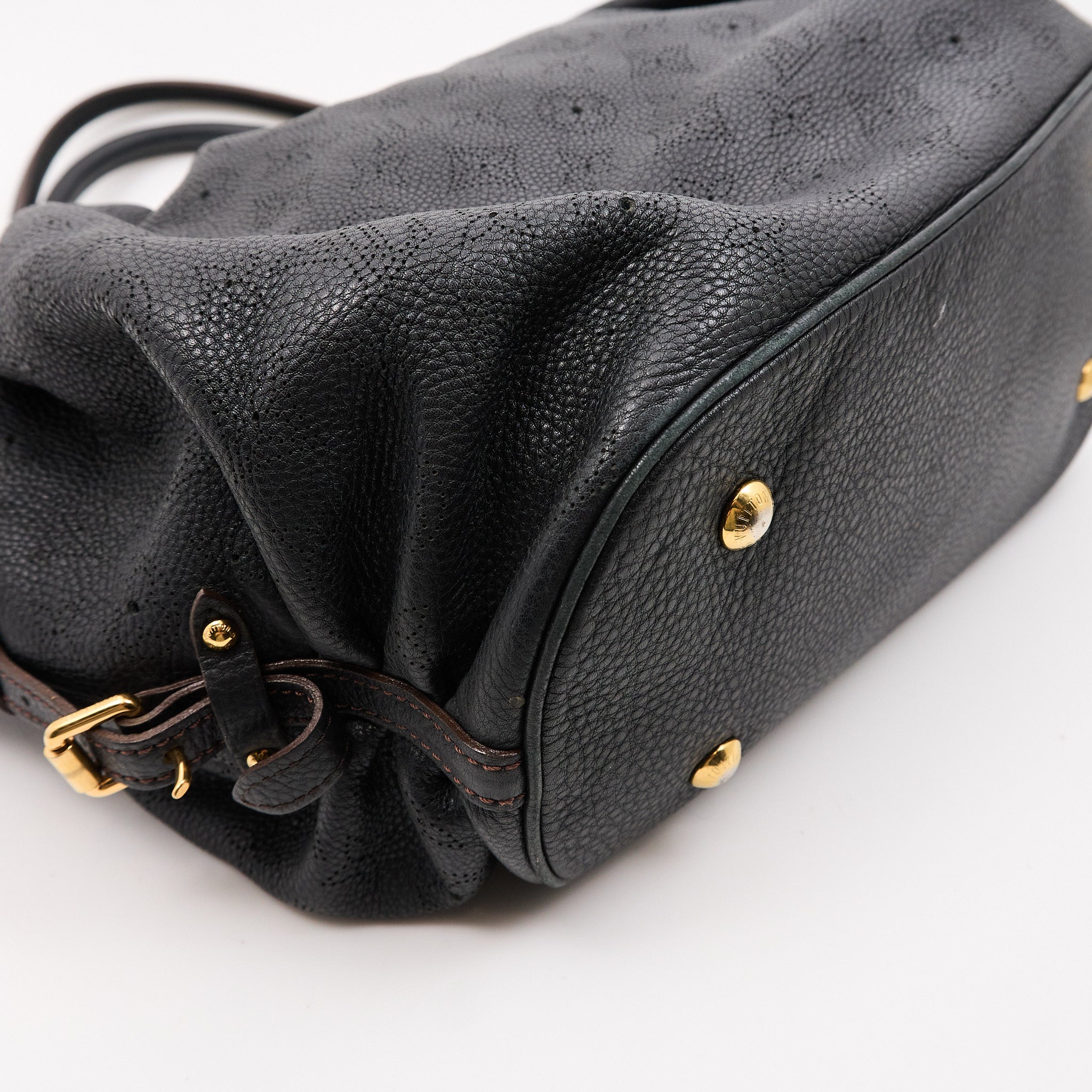 Louis Vuitton Black Mahina Hobo shoulder Bag