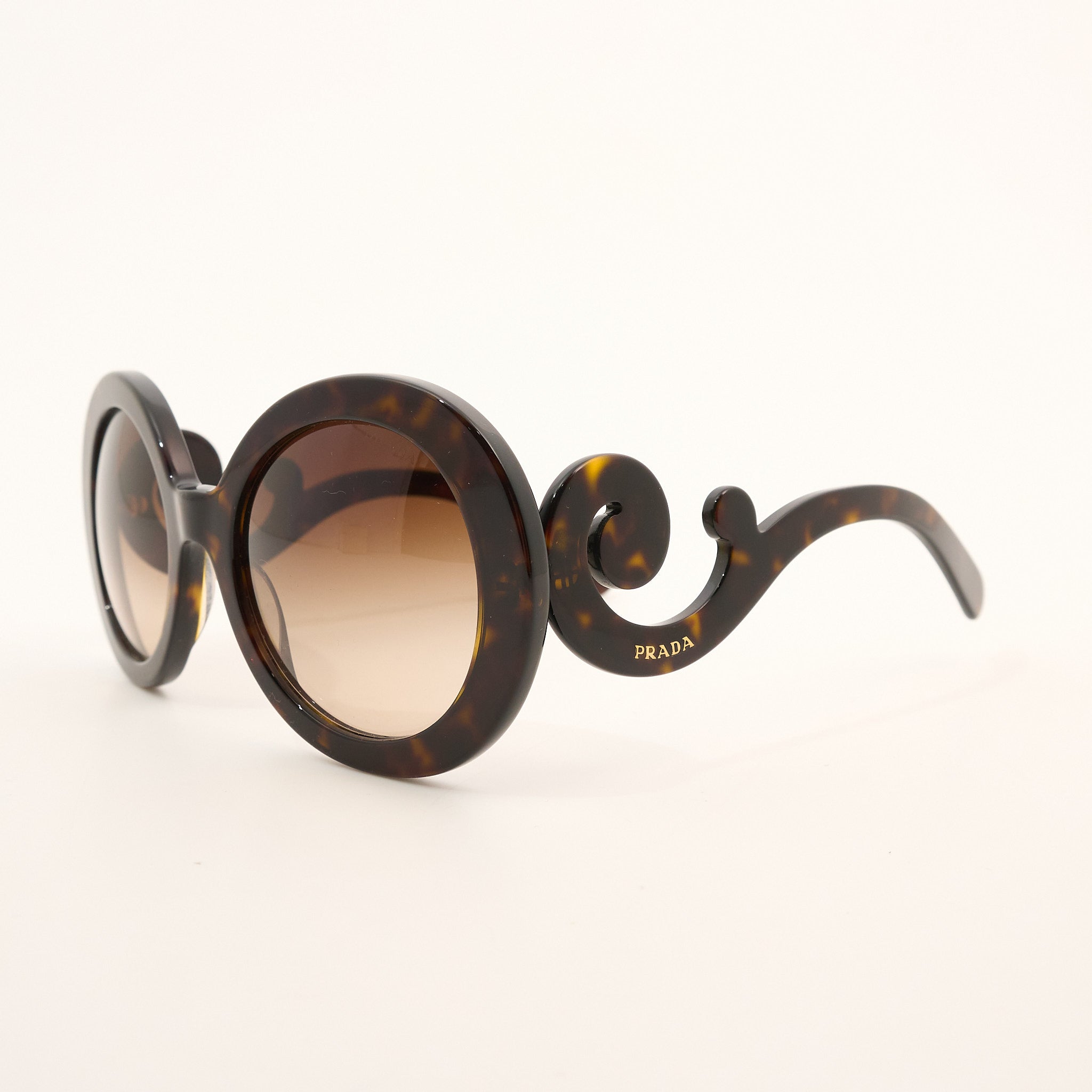 Prada Baroque Swirl Brown Tortoise Sunglasses