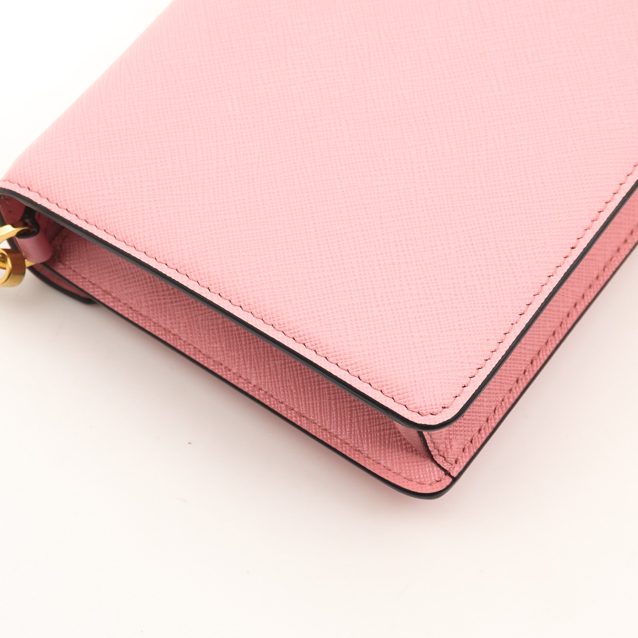 Prada Pink Saffiano Crossbody Clutch Bag
