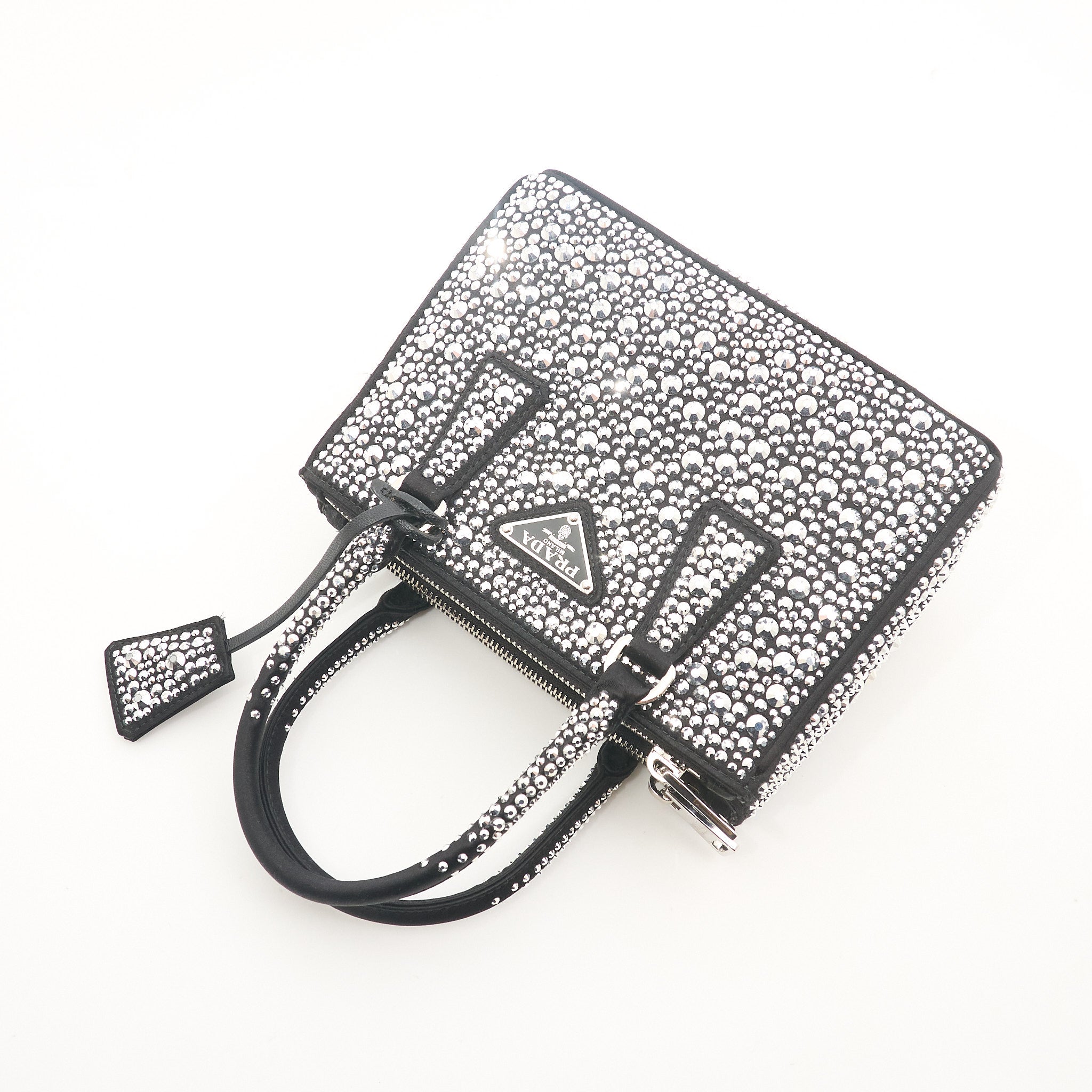 Prada Galleria Satin Bag With Crystals