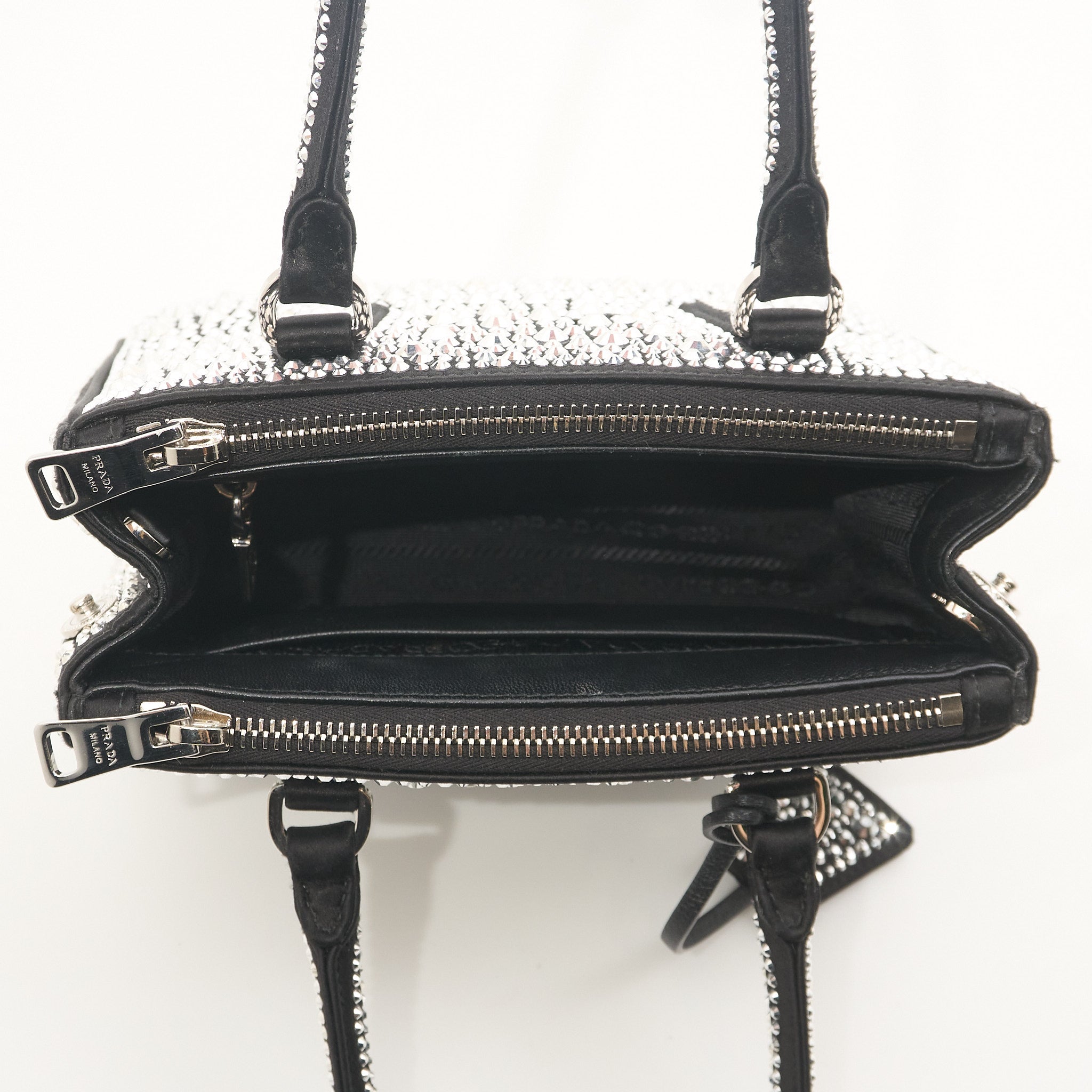 Prada Galleria Satin Bag With Crystals