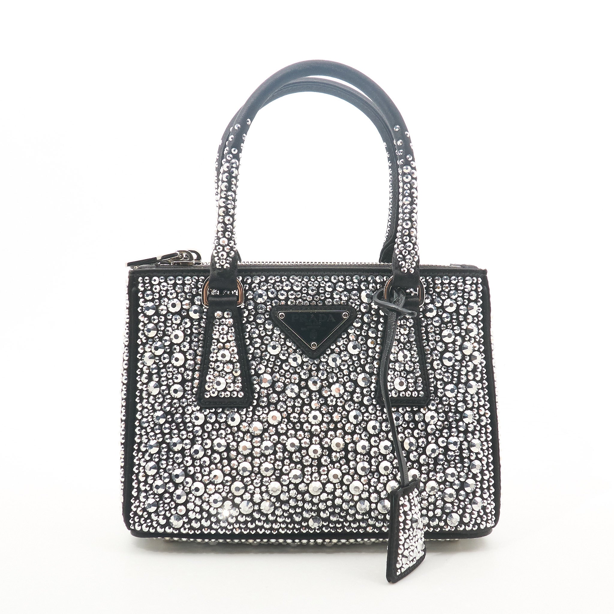 Prada Galleria Satin Bag With Crystals