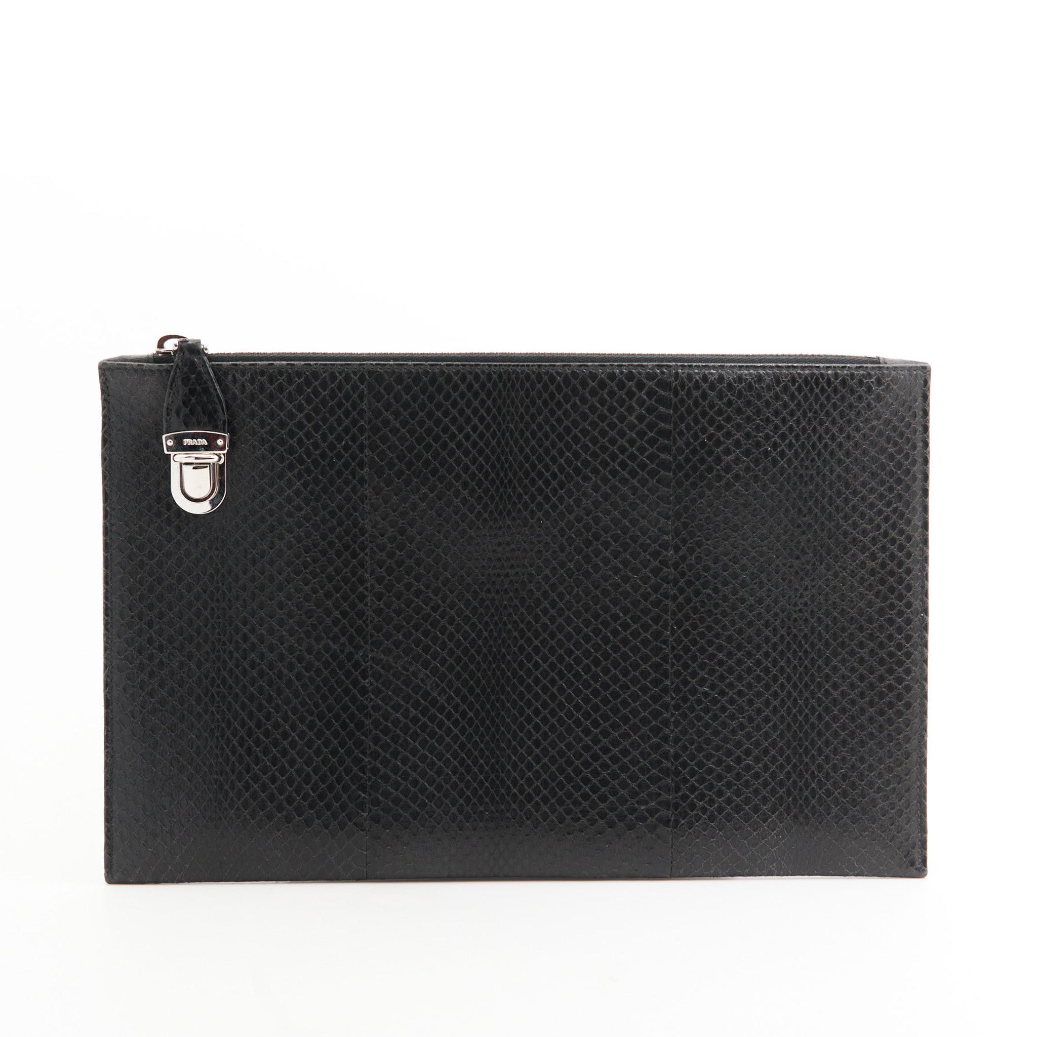 Prada Leather Clutch in Black SHW