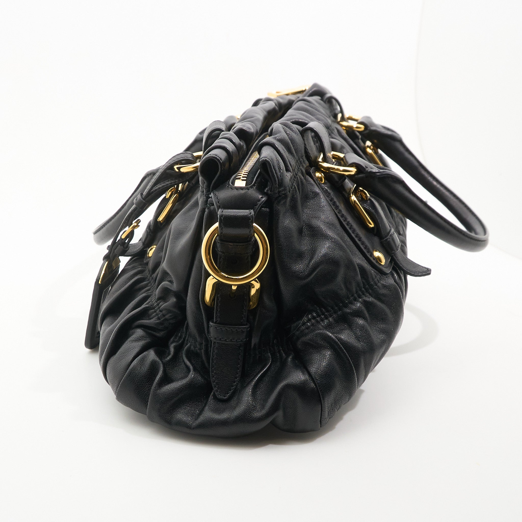 Prada Gaufre Black Nappa Leather Tote Bag