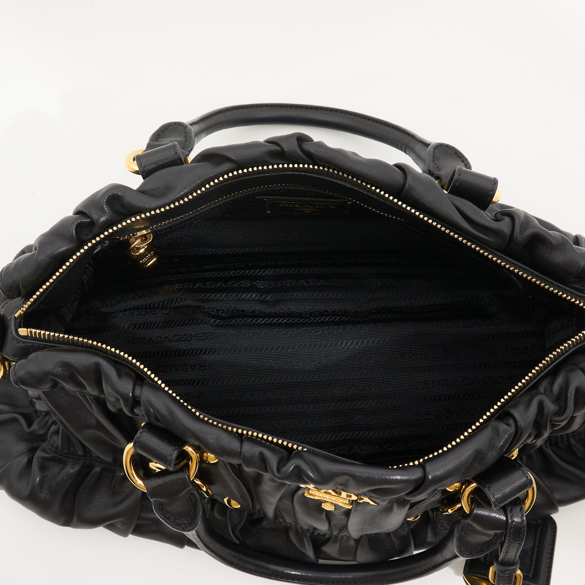 Prada Gaufre Black Nappa Leather Tote Bag