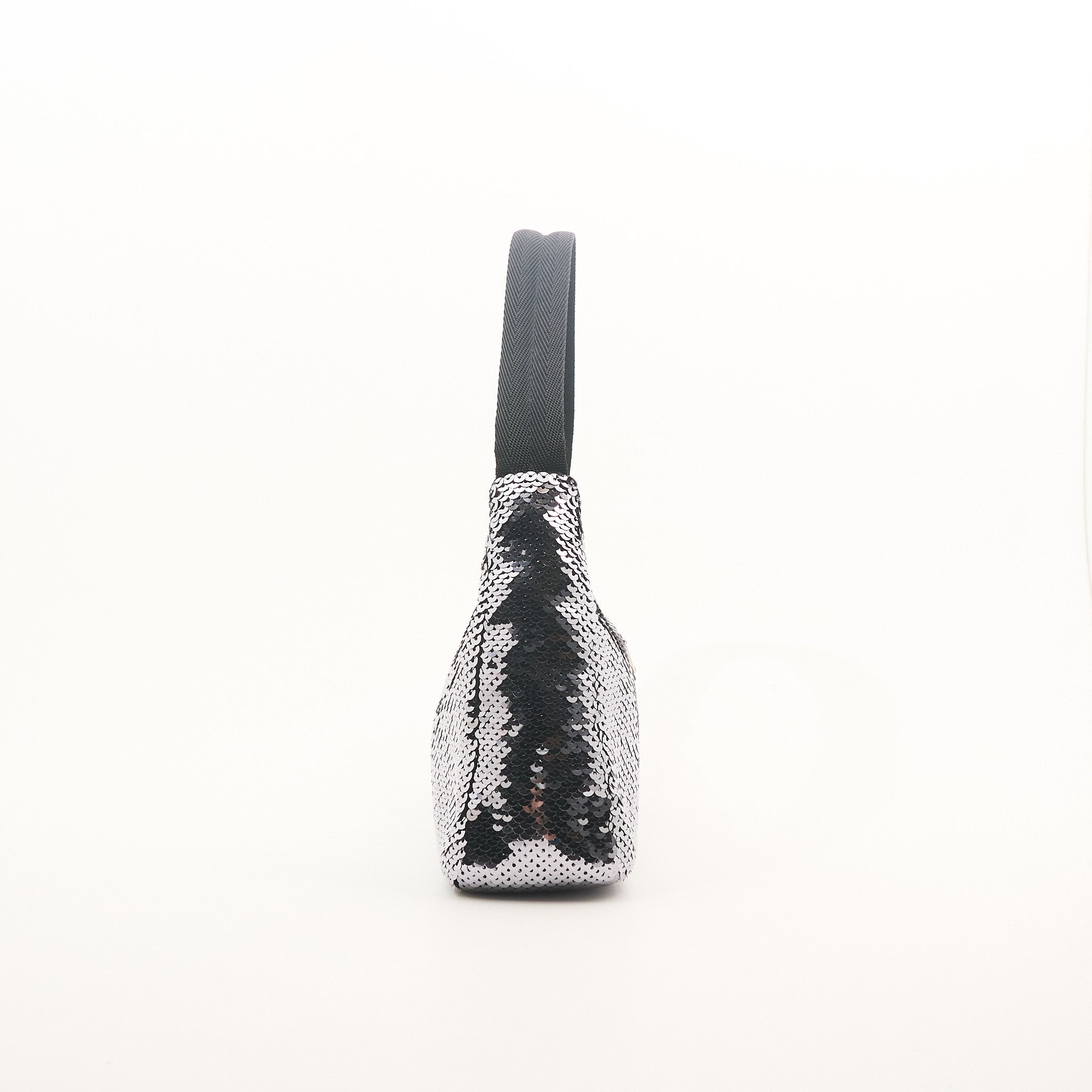Prada Re-Edition 2000 Silver Sequin Shoulder Bag