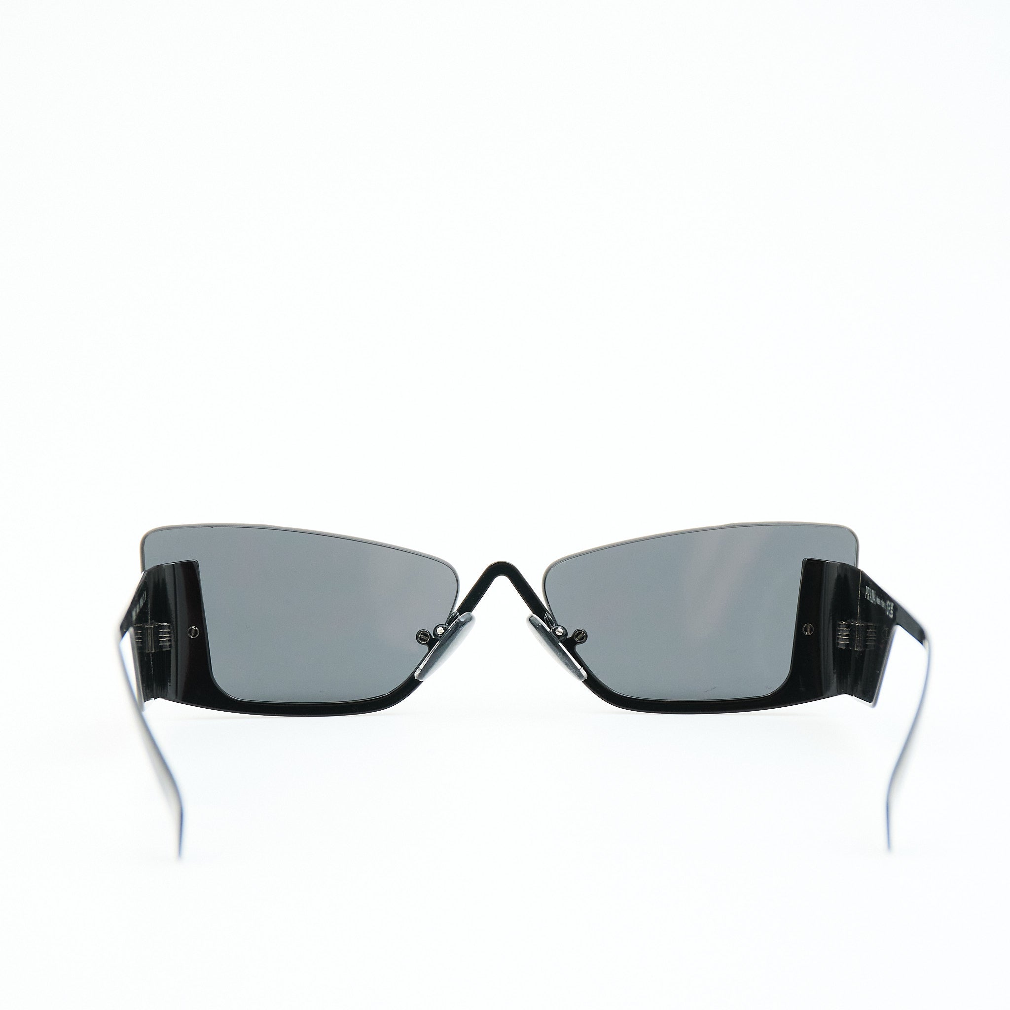 Prada SPR59Z Stainless Steel Sunglasses in Black