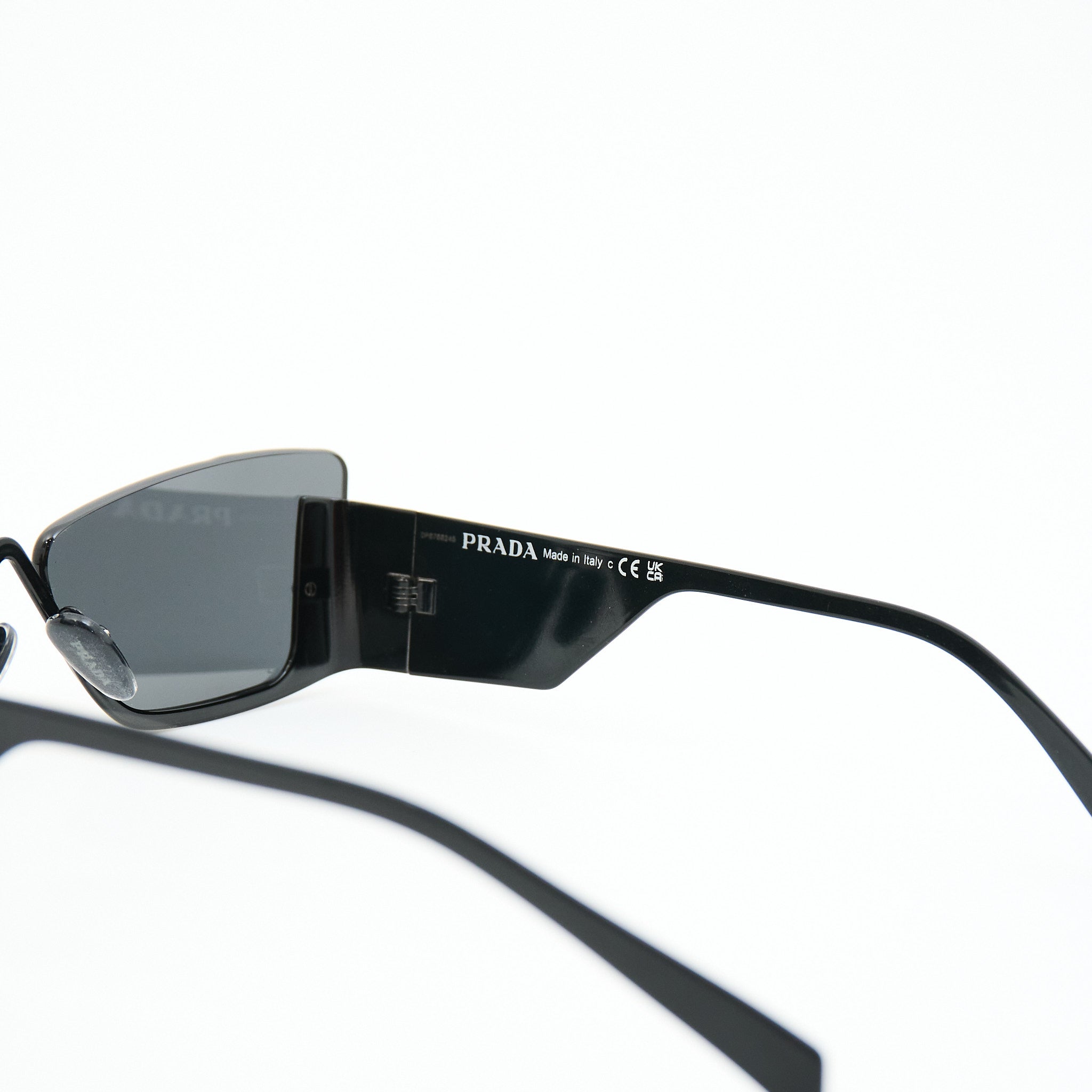 Prada SPR59Z Stainless Steel Sunglasses in Black