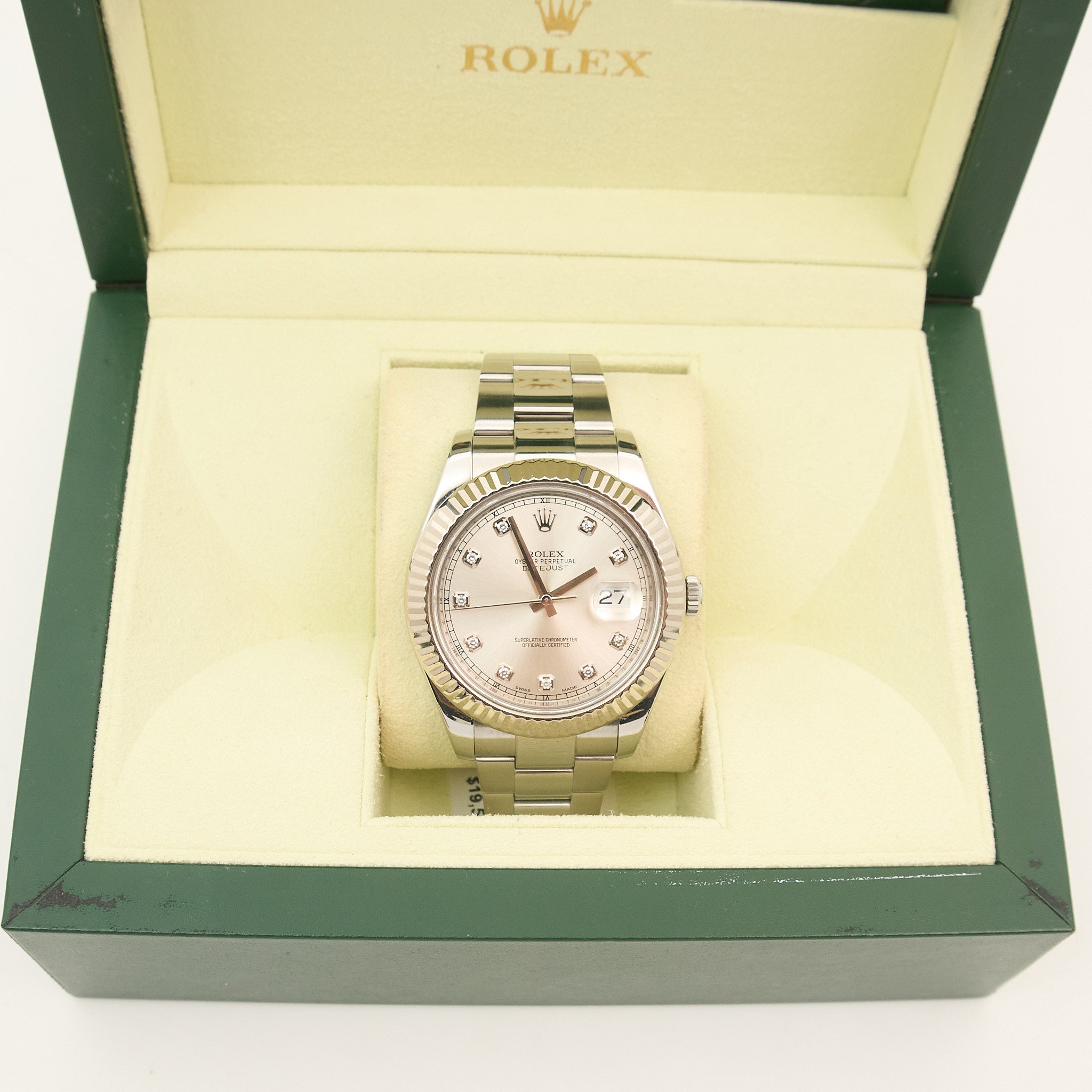 Rolex Datejust 41 Silver Diamond Dial 116334