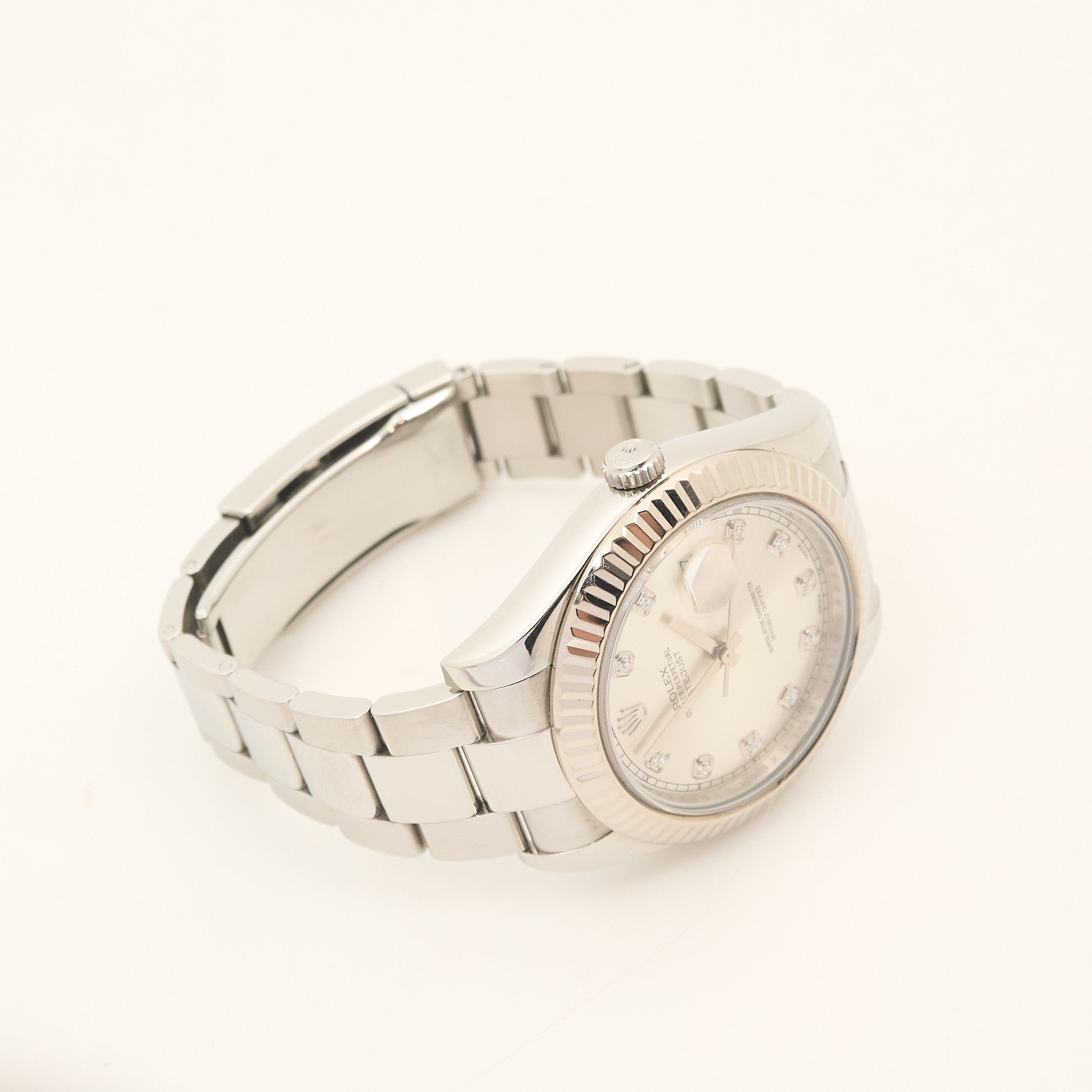 Rolex Datejust 41 Silver Diamond Dial 116334
