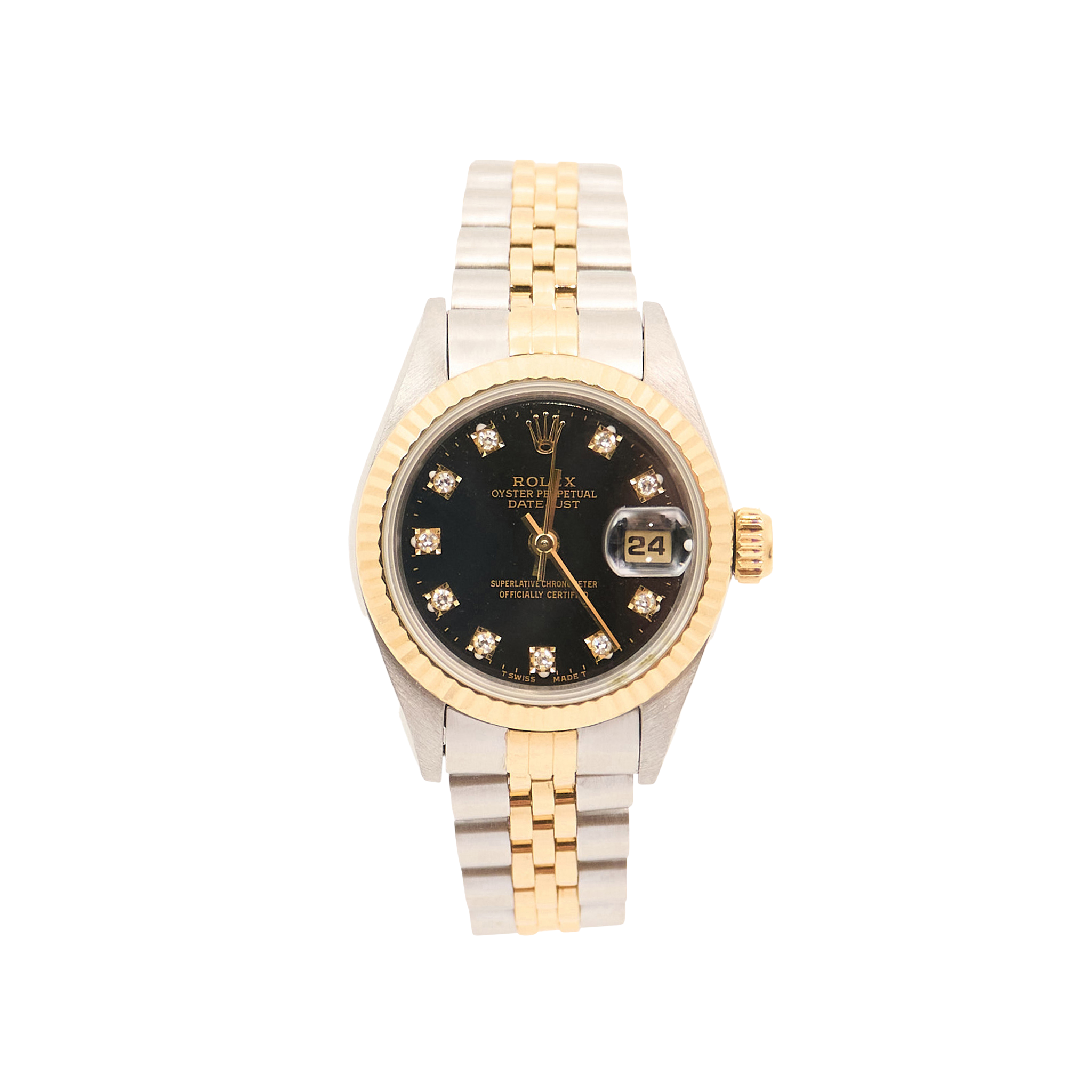 Rolex Datejust 26mm Black Diamond Dial Watch 79173