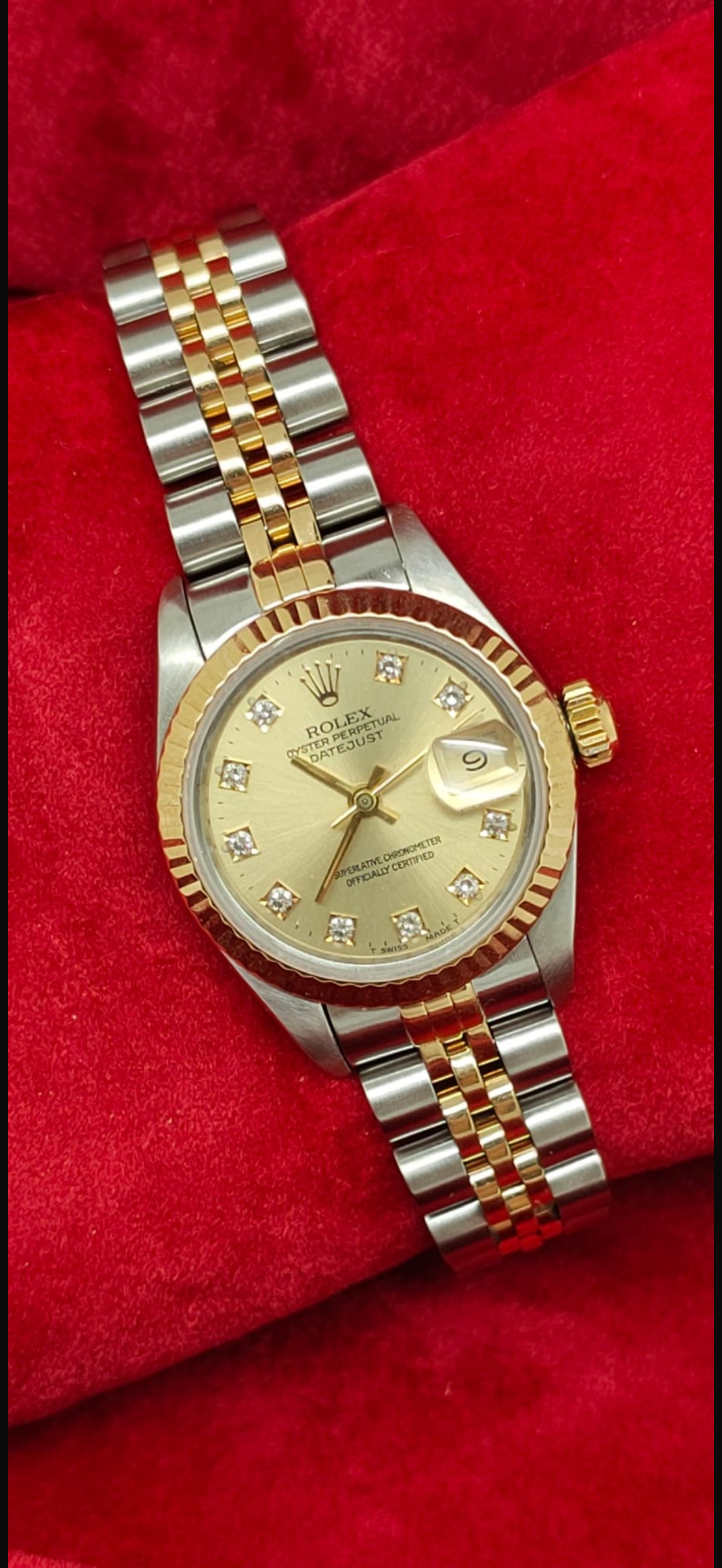 Rolex DateJust 26mm Champagne Gold Diamond Dial 69173