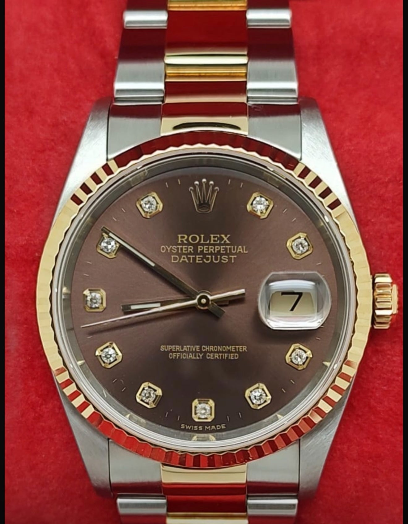 Rolex Datejust 36 Chocolate Sunburst Dial 16233