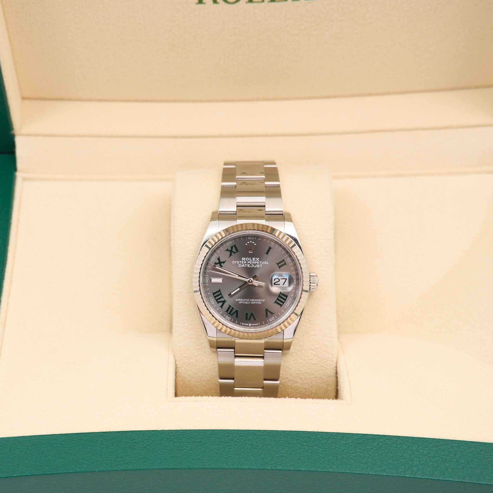 Rolex Datejust 36 White Gold Slate Dial Wimbledon