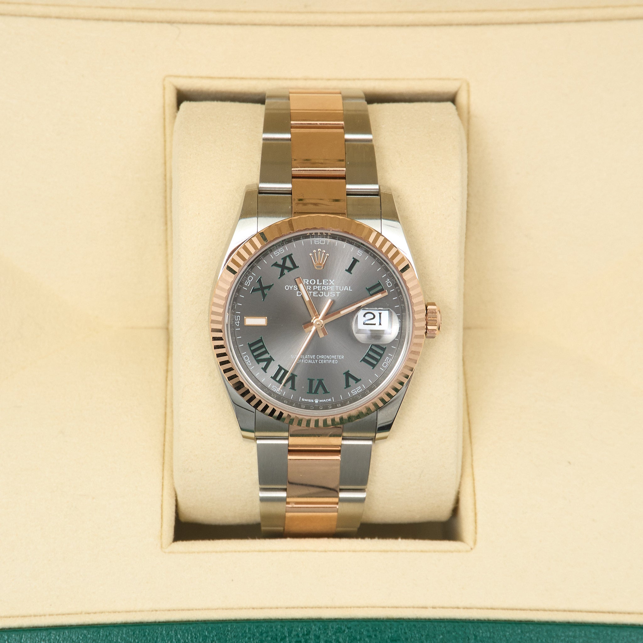 Rolex Datejust 36 Wimbledon Dial Oystersteel & Everose Gold