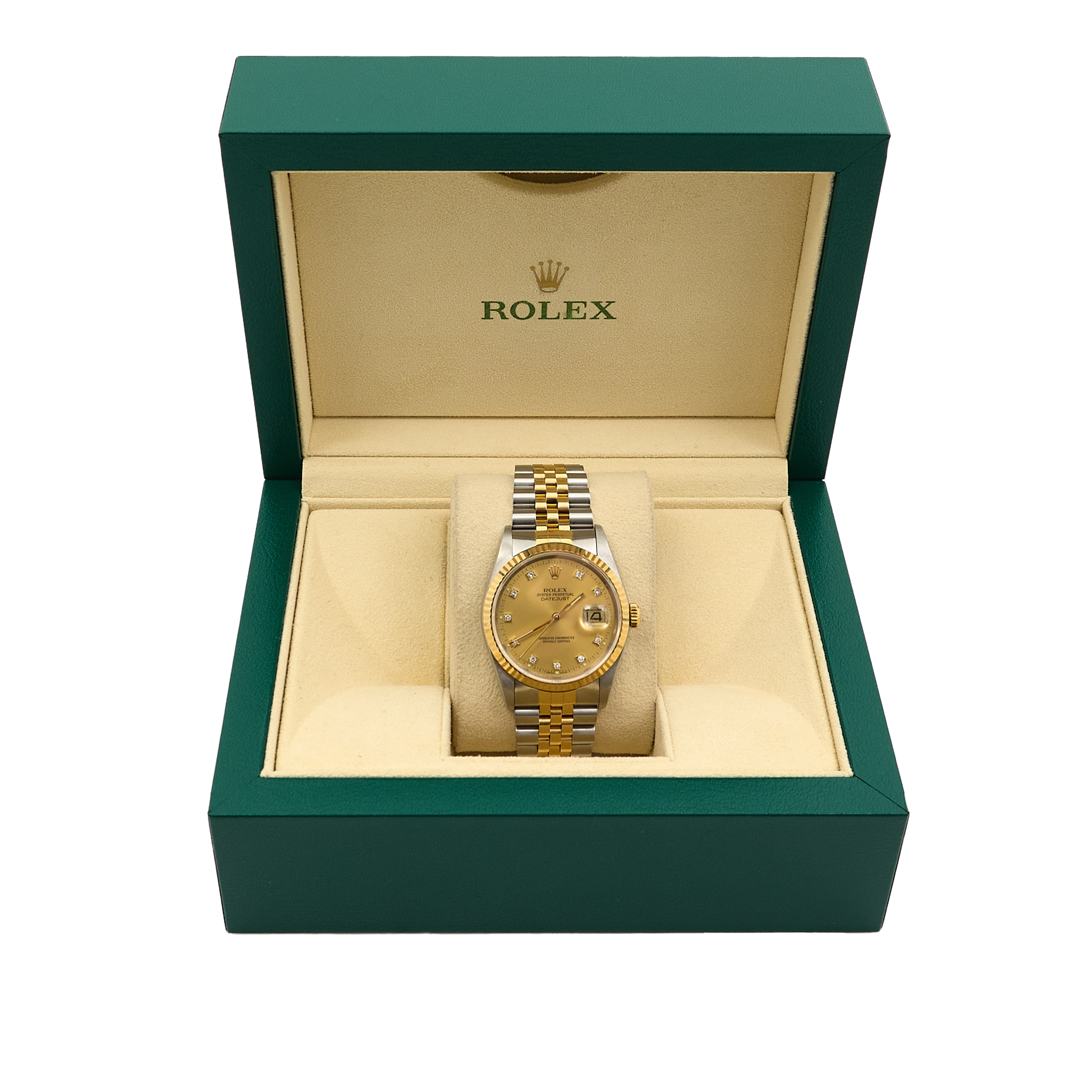Rolex Datejust 36mm Two Tone Diamond Pointer Watch