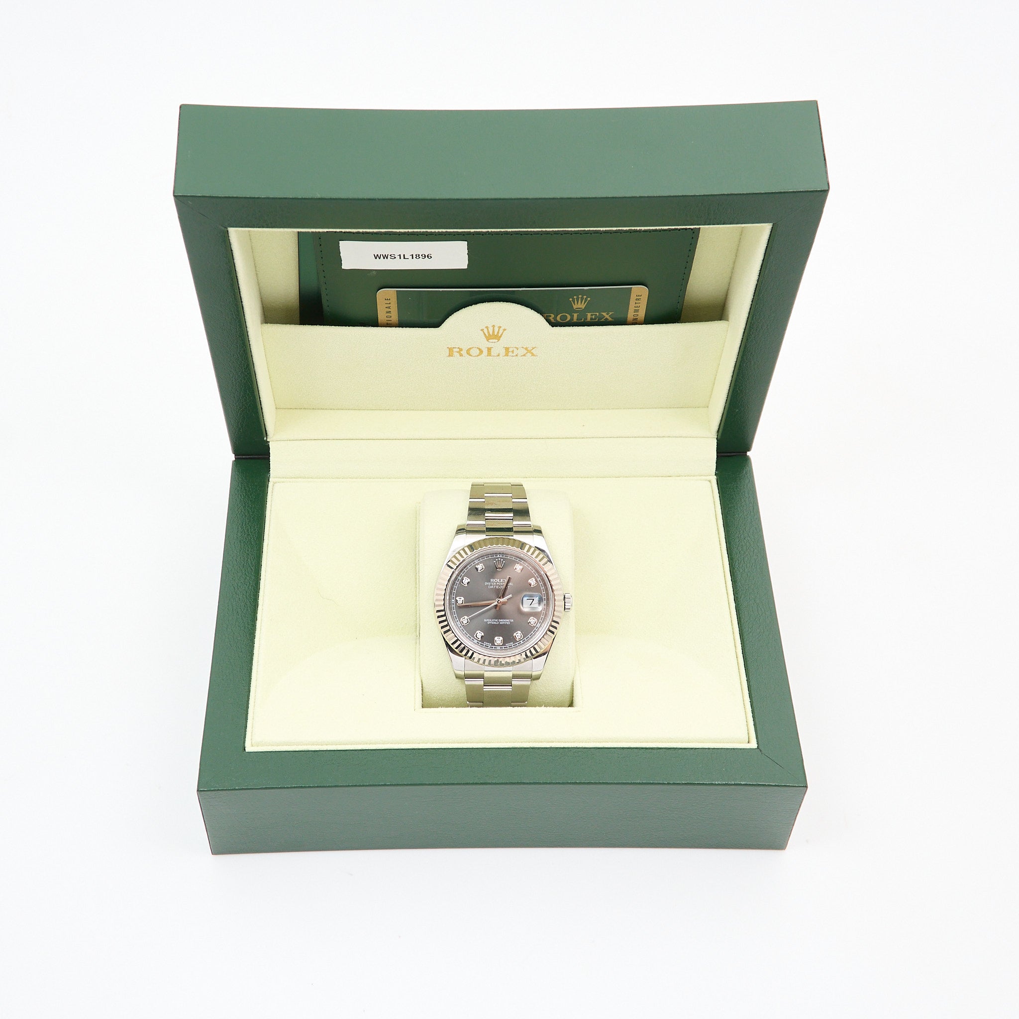 Rolex DateJust 41mm Slate Grey Dial With Diamonds