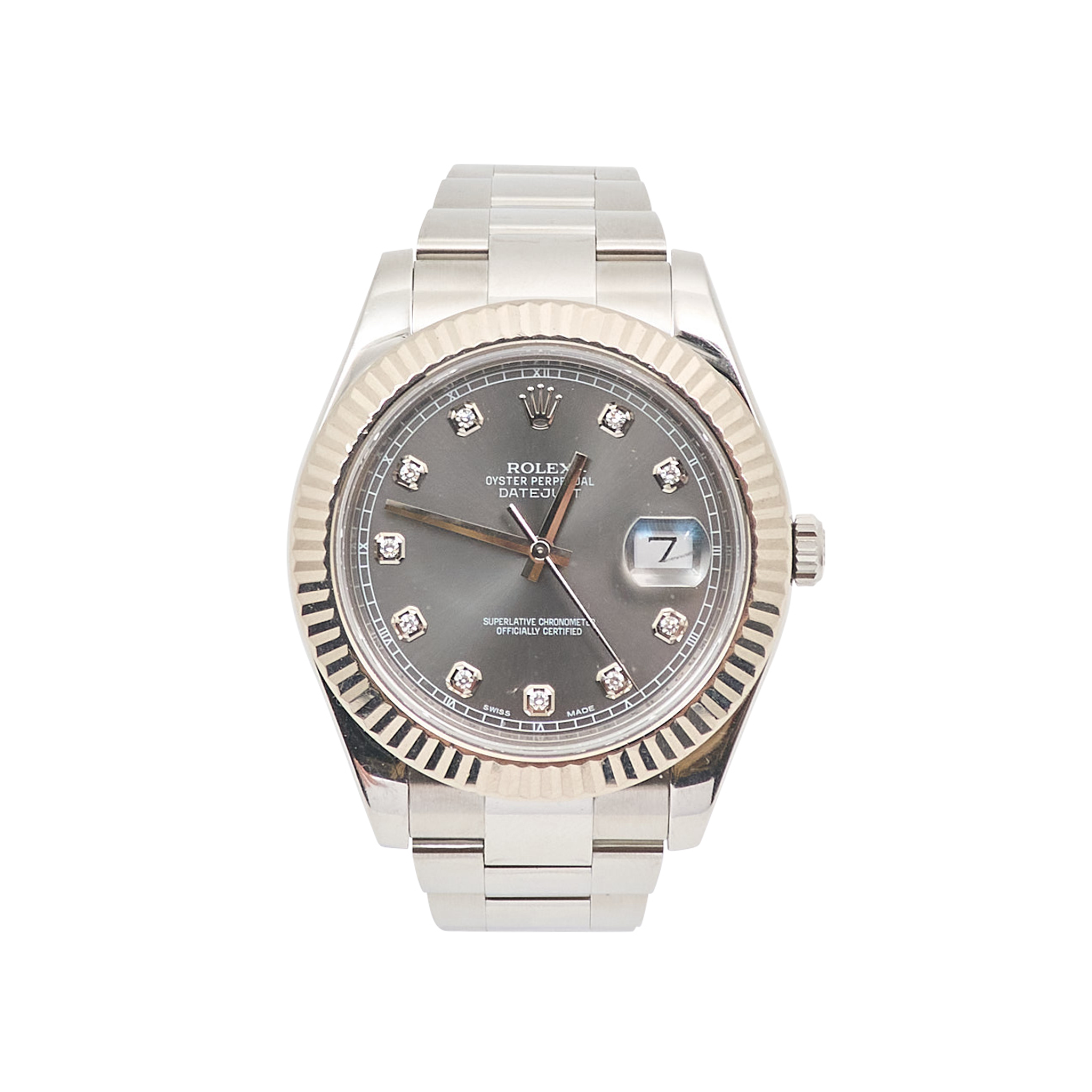 Rolex DateJust 41mm Slate Grey Dial With Diamonds