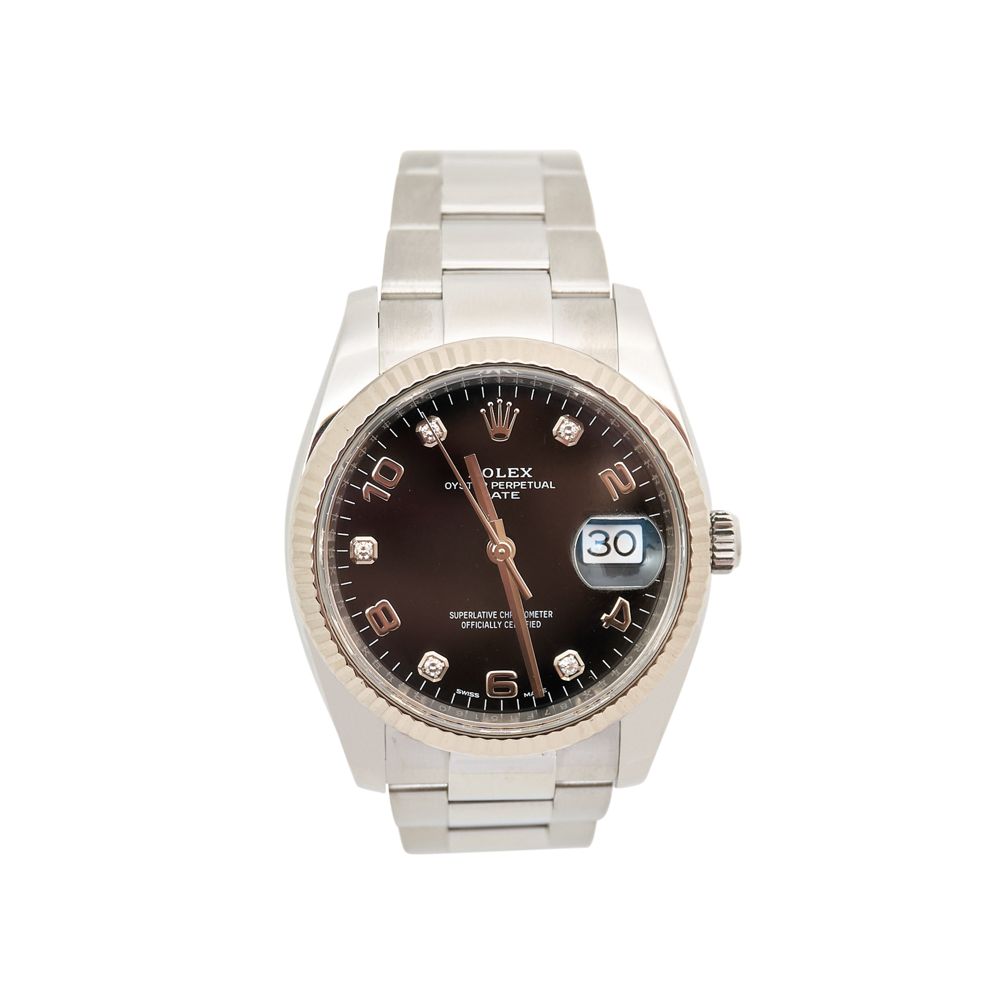 Rolex Oyster Perpetual Date 34mm Black Diamond Dial