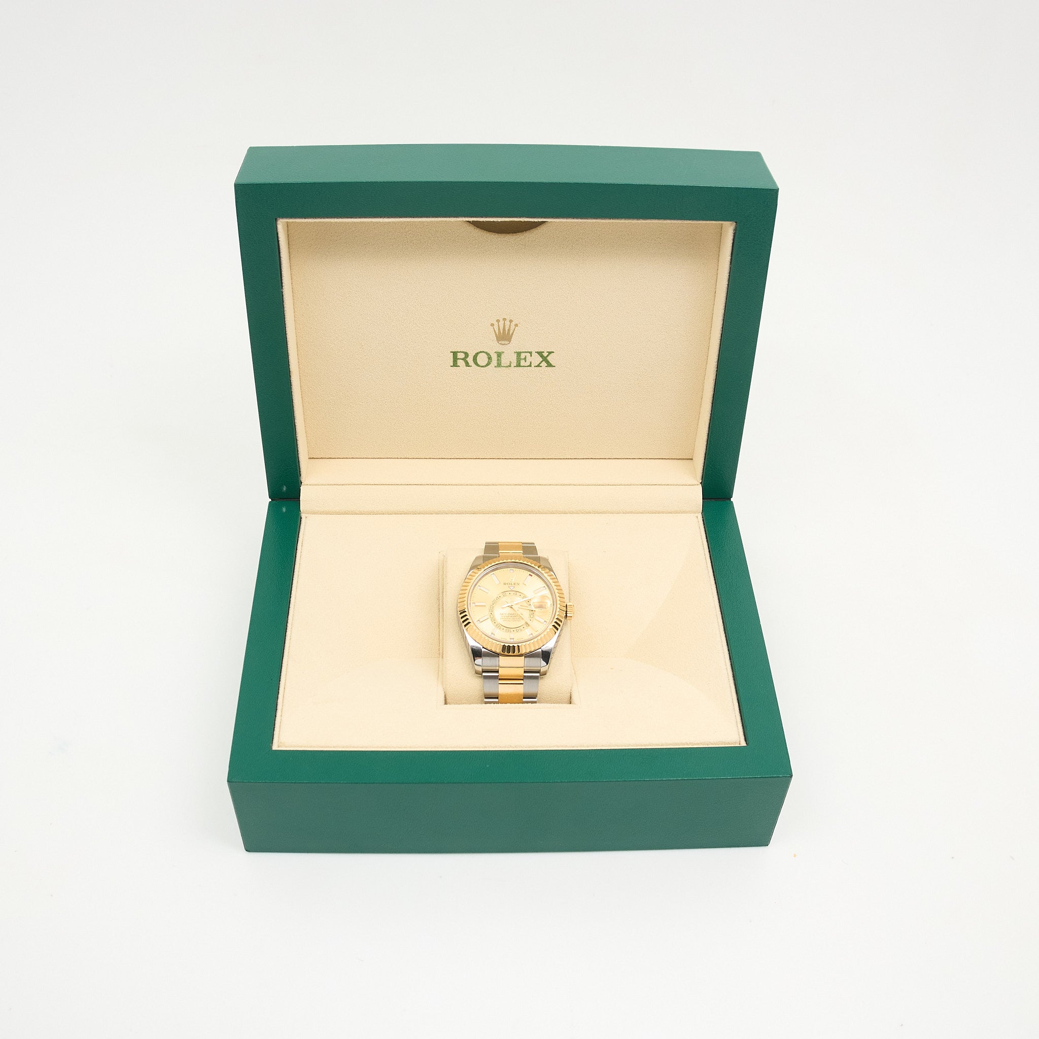 Rolex Sky-Dweller 42mm Oystersteel & Yellow Gold Champagne Dial