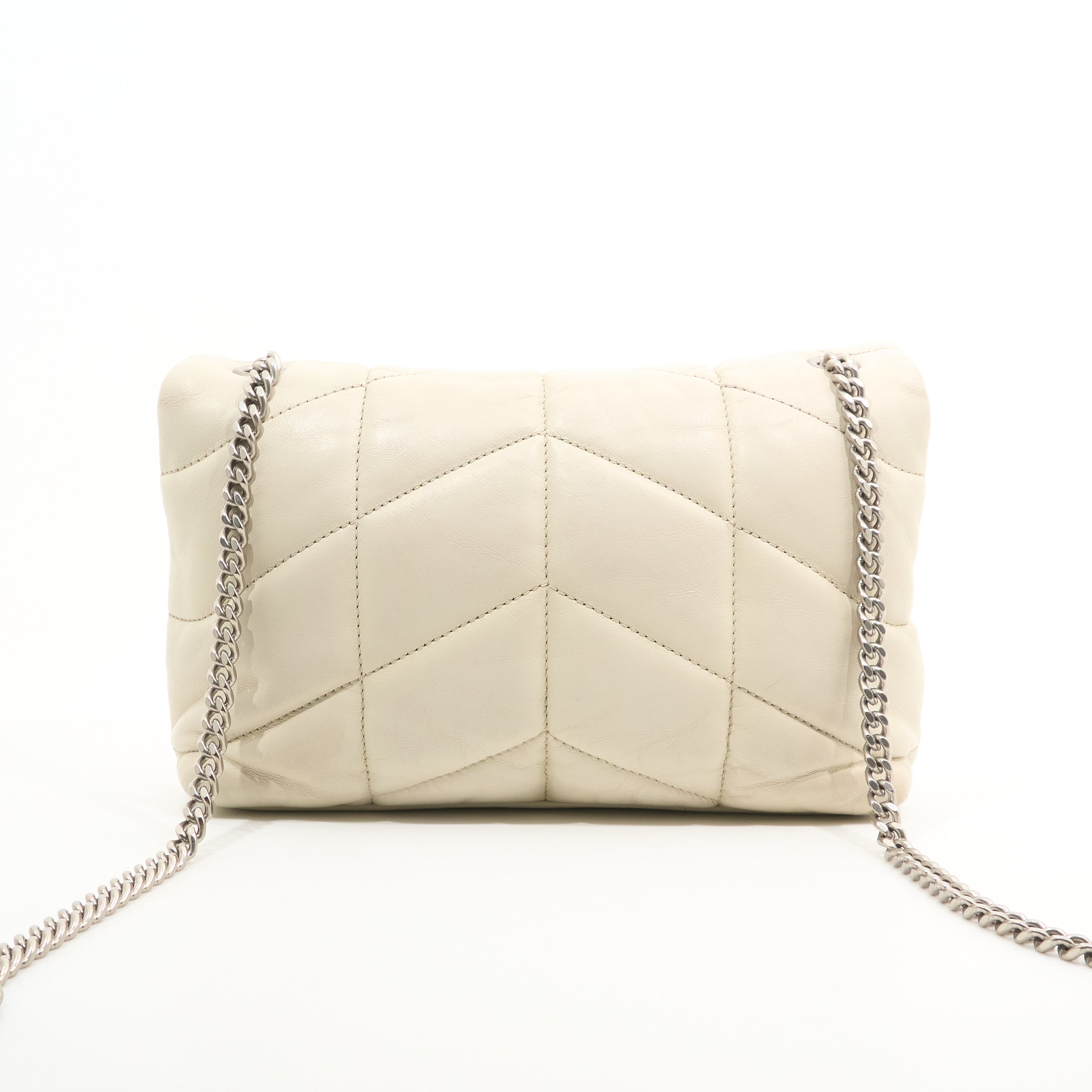 Saint Laurent Lou Lou Toy Puffa Chalk White