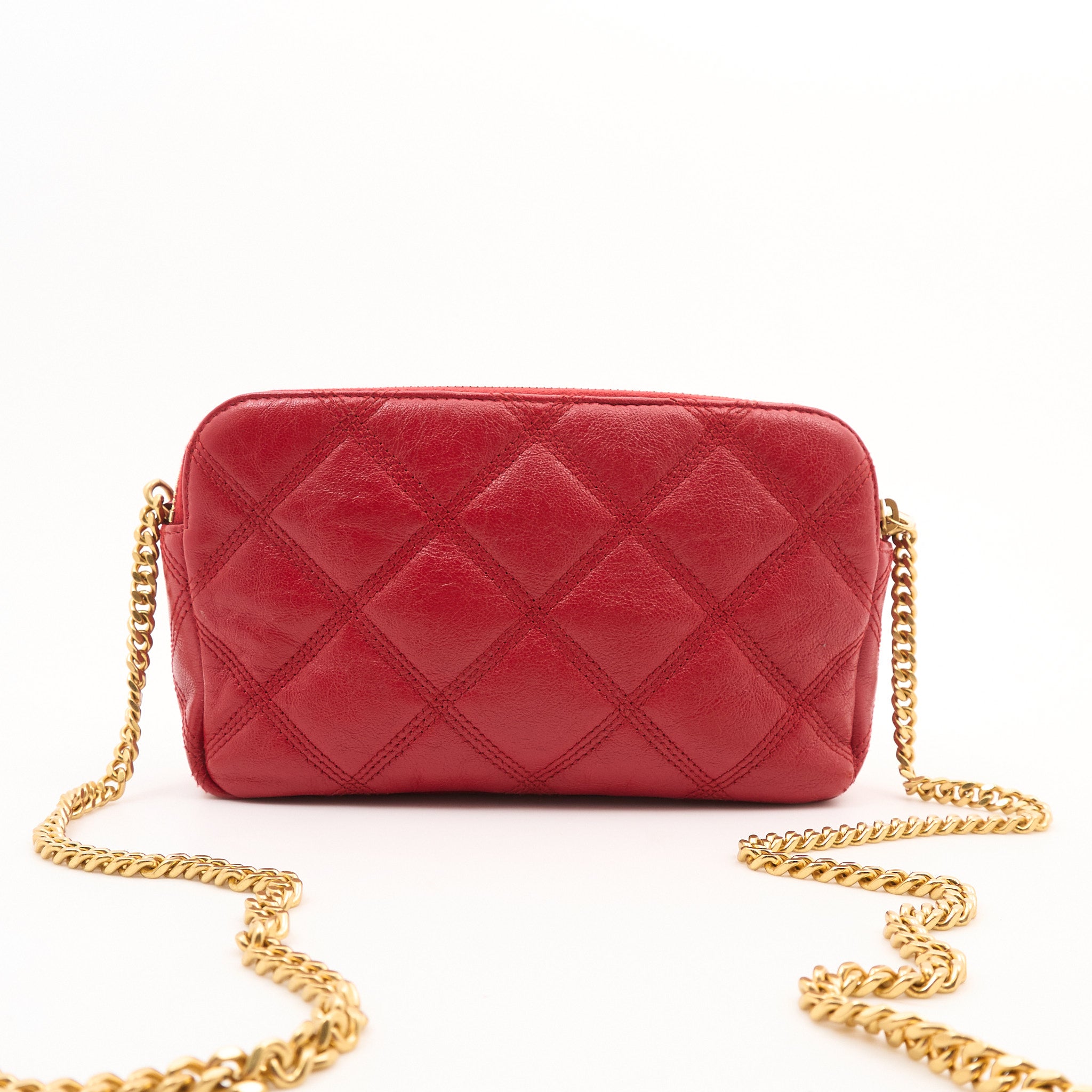 Saint Laurent Becky Double-Zip Red Crossbody Bag