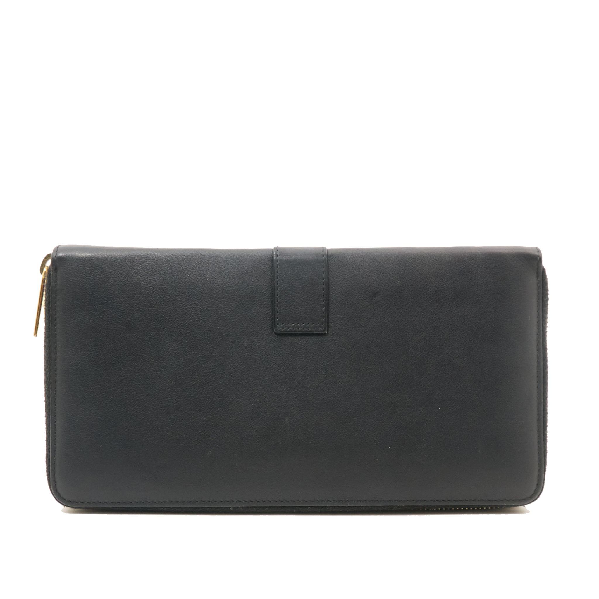 Saint Laurent Black Leather Zip Wallet