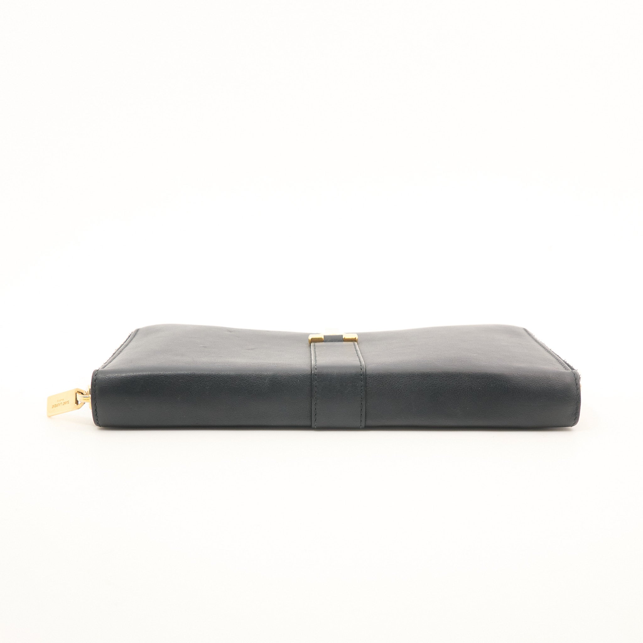Saint Laurent Black Leather Zip Wallet
