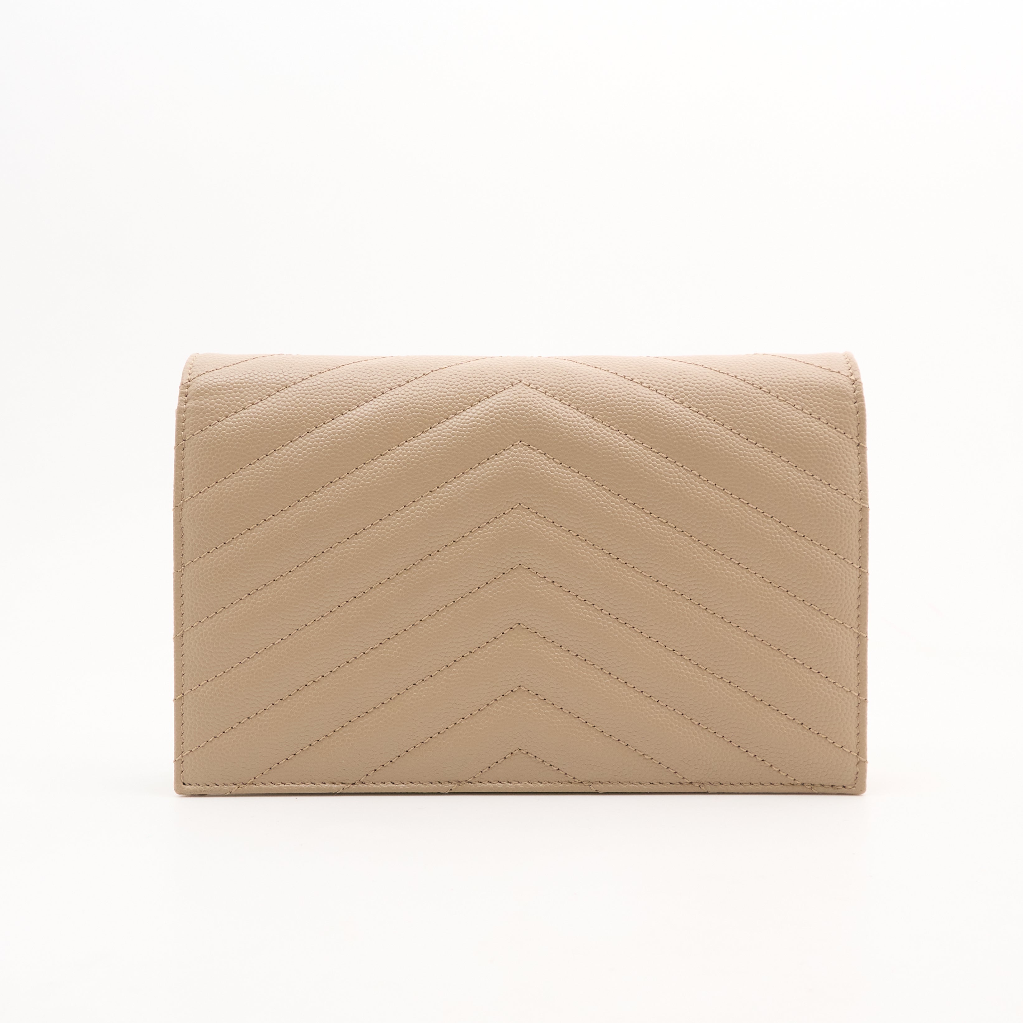 Saint Laurent Cassandre Beige Wallet On Chain Bag