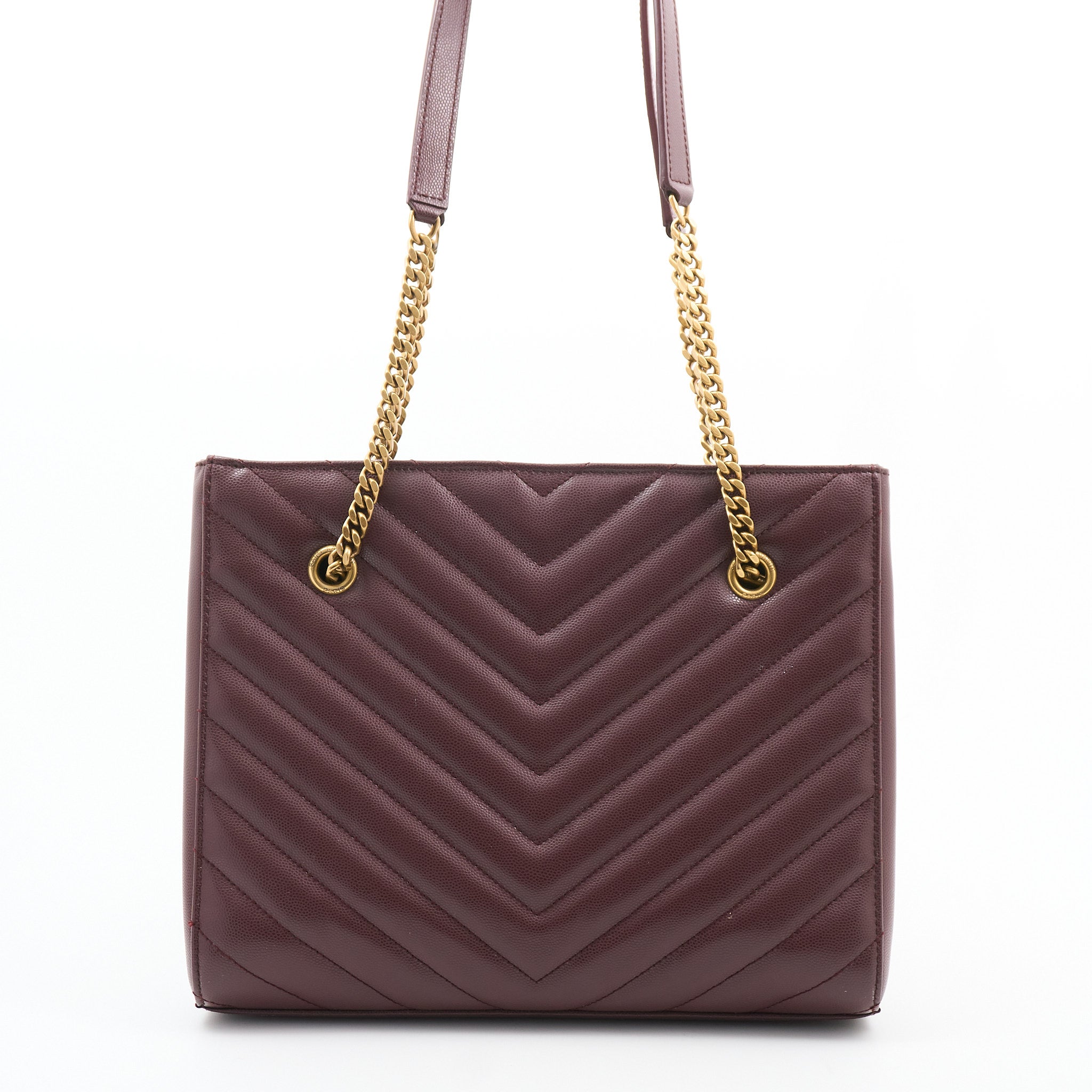 Saint Laurent Chevron Rouge Tribeca Shoulder Bag