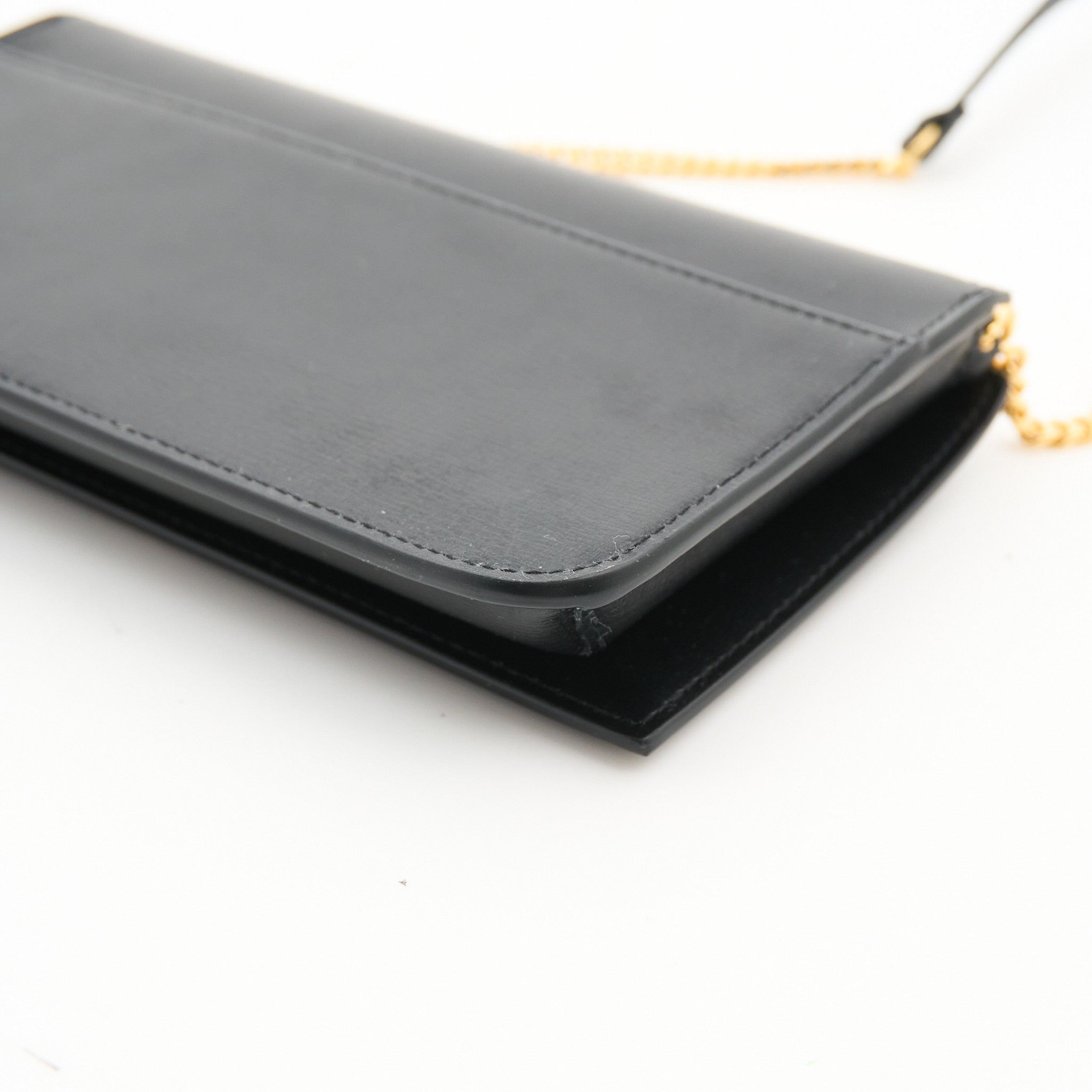 Saint Laurent Black Leather Phone Holder