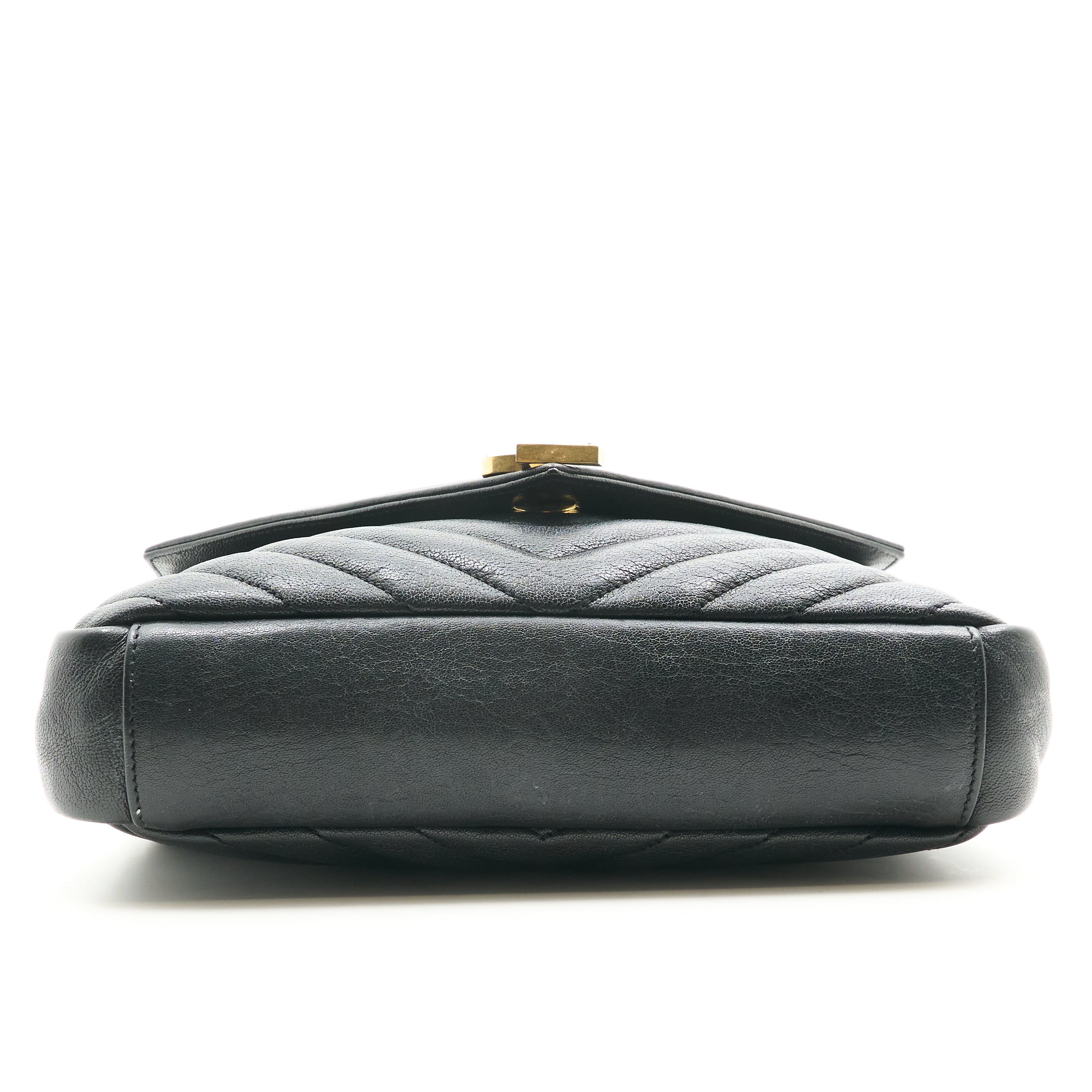 Saint Laurent College Bag In Quilted Black Leather